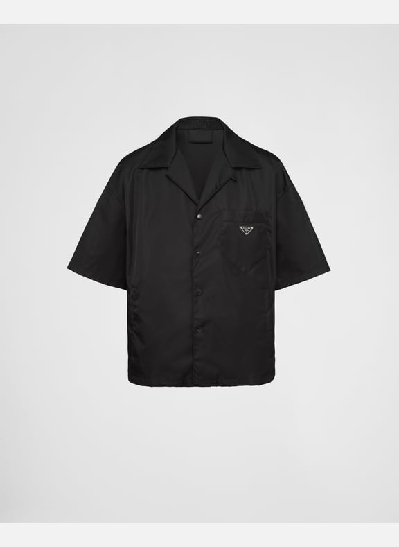 Chemise à manches courtes en re-nylon Noir by PRADA PRADA Chemise à manches courtes en re-nylon Noir