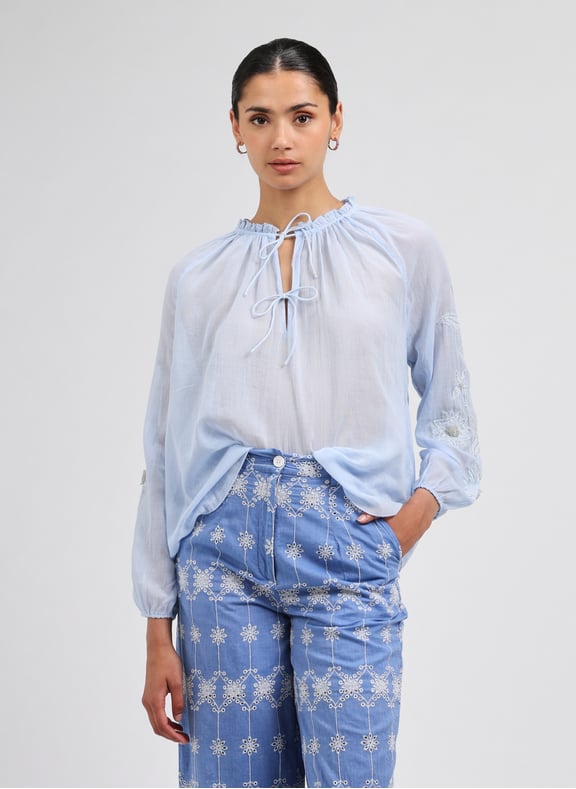Blouse Nicoliana Bleu by LOUISE MISHA LOUISE MISHA Blouse Nicoliana Bleu