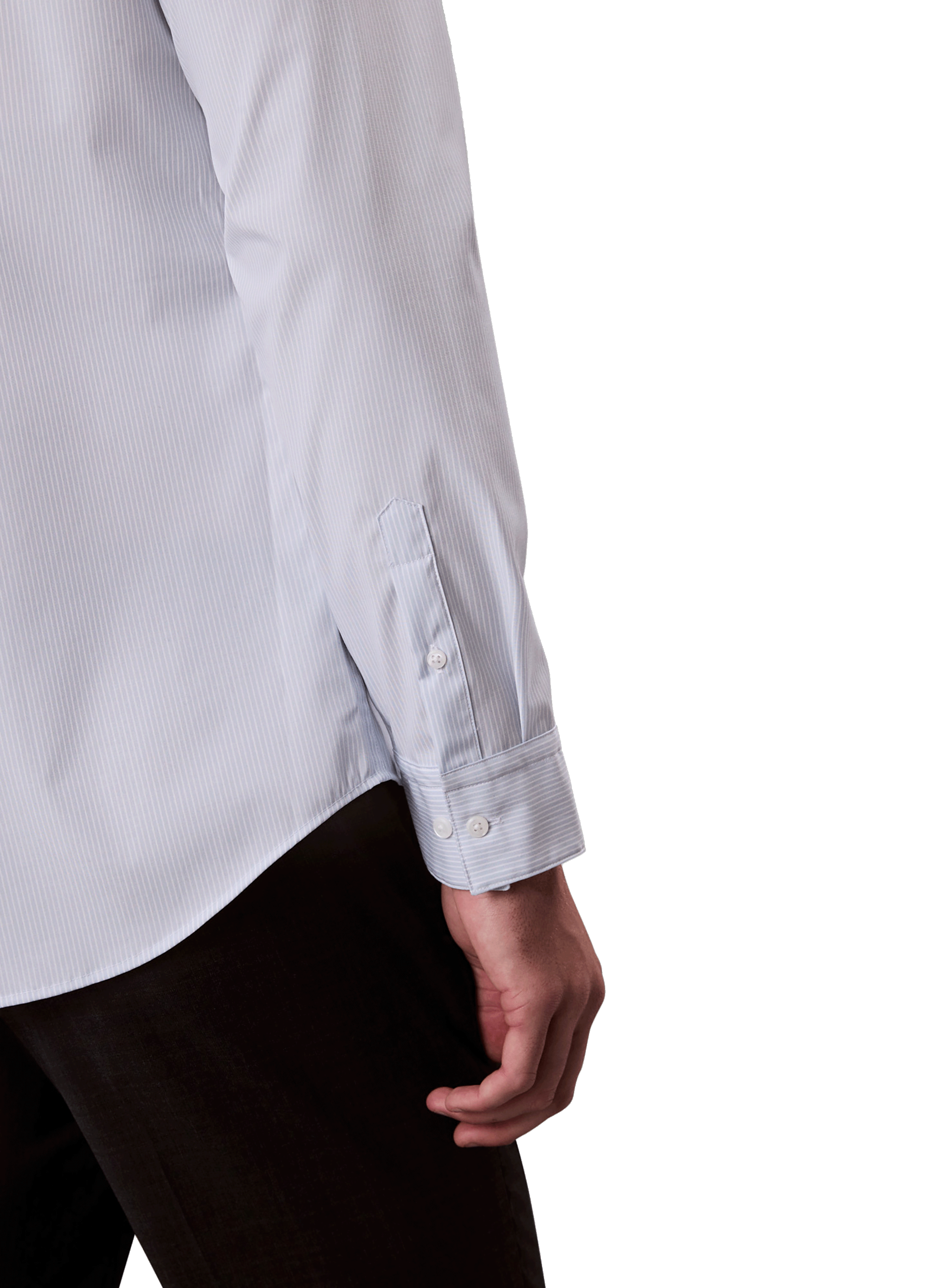 Chemise slim à rayures en coton CALVIN KLEIN Gris