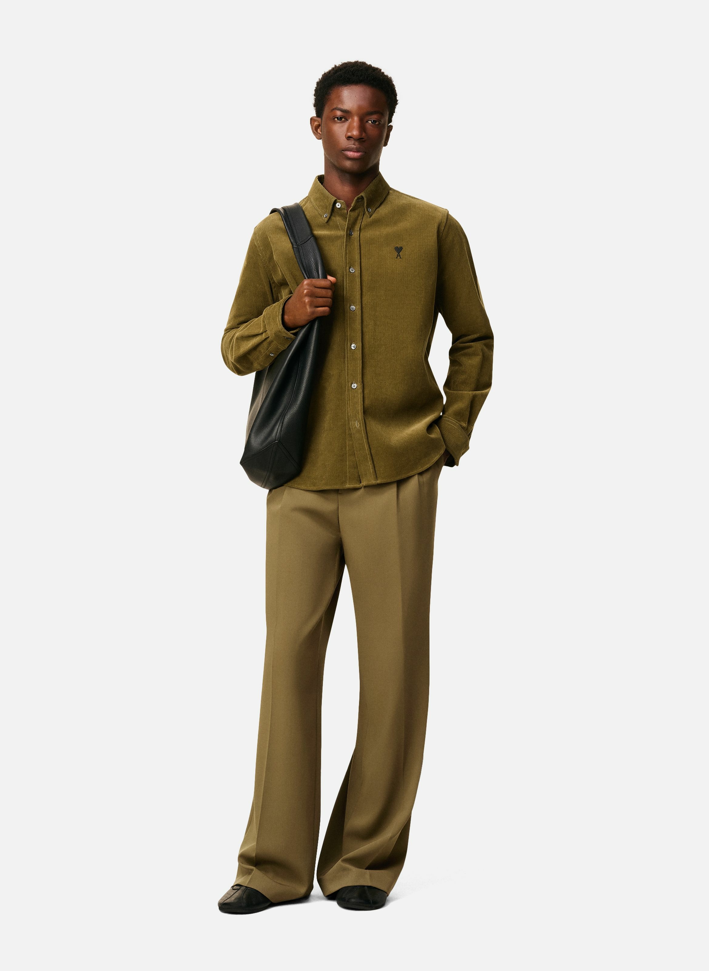 Chemise col boutonné ami de coeur en coton AMI PARIS Vert