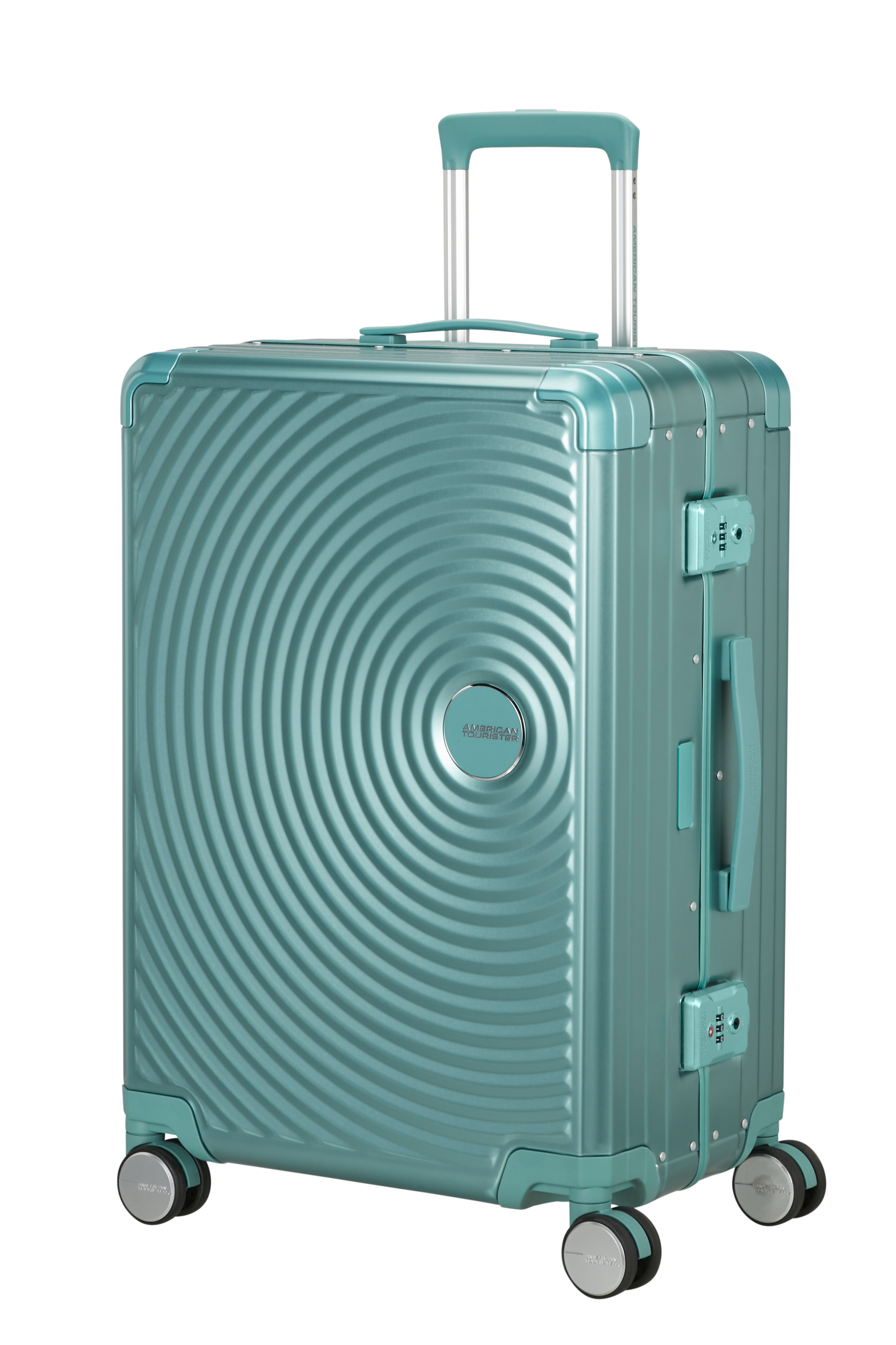 Soundbox alu valise 4 roues taille m AMERICAN TOURISTER Bleu