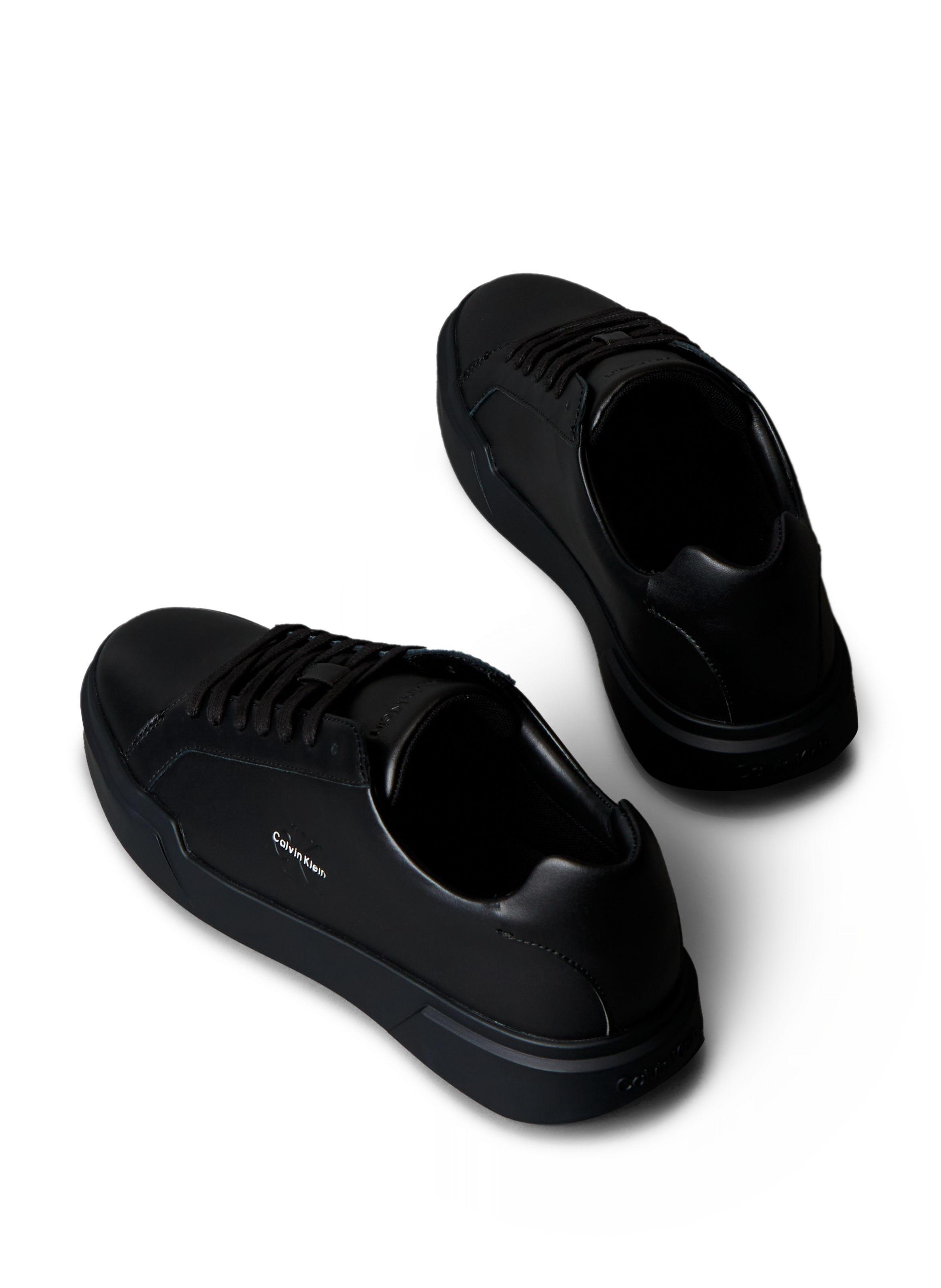 Baskets basses en cuir CALVIN KLEIN Noir