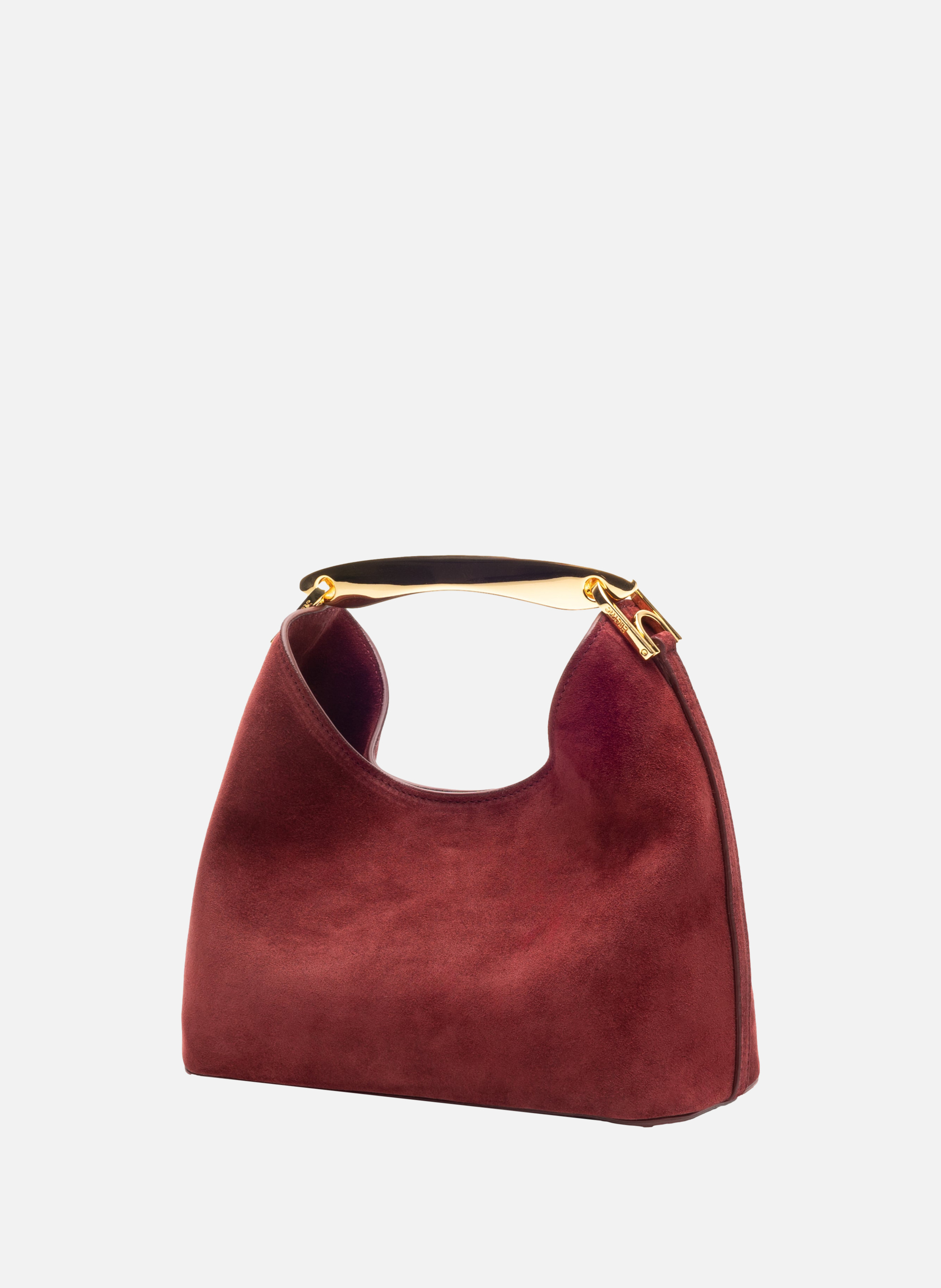 Sac à main boomerang petit en daim ELLEME Rouge