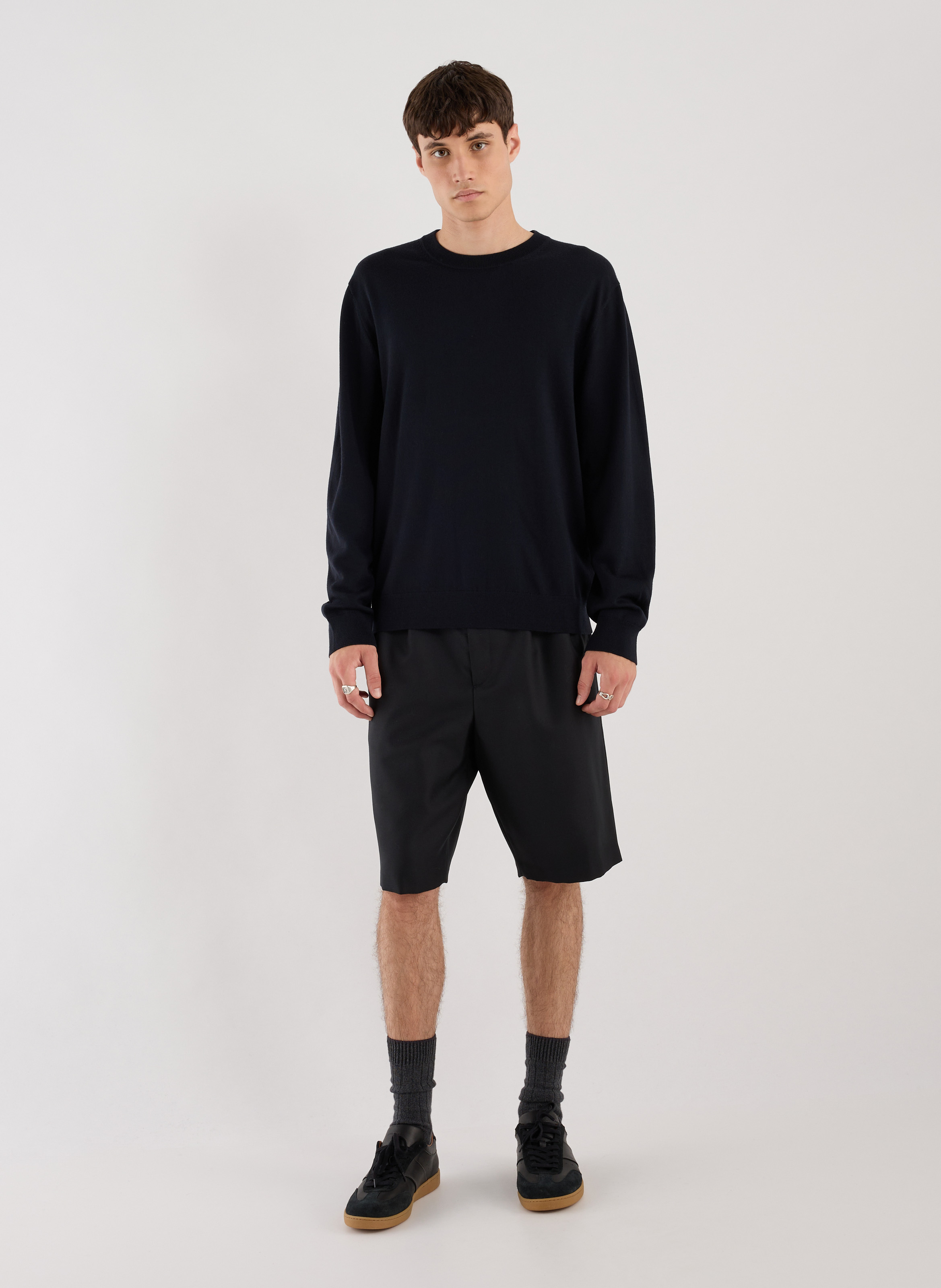 Merino wool round-neck jumper SAISON 1865 Blue