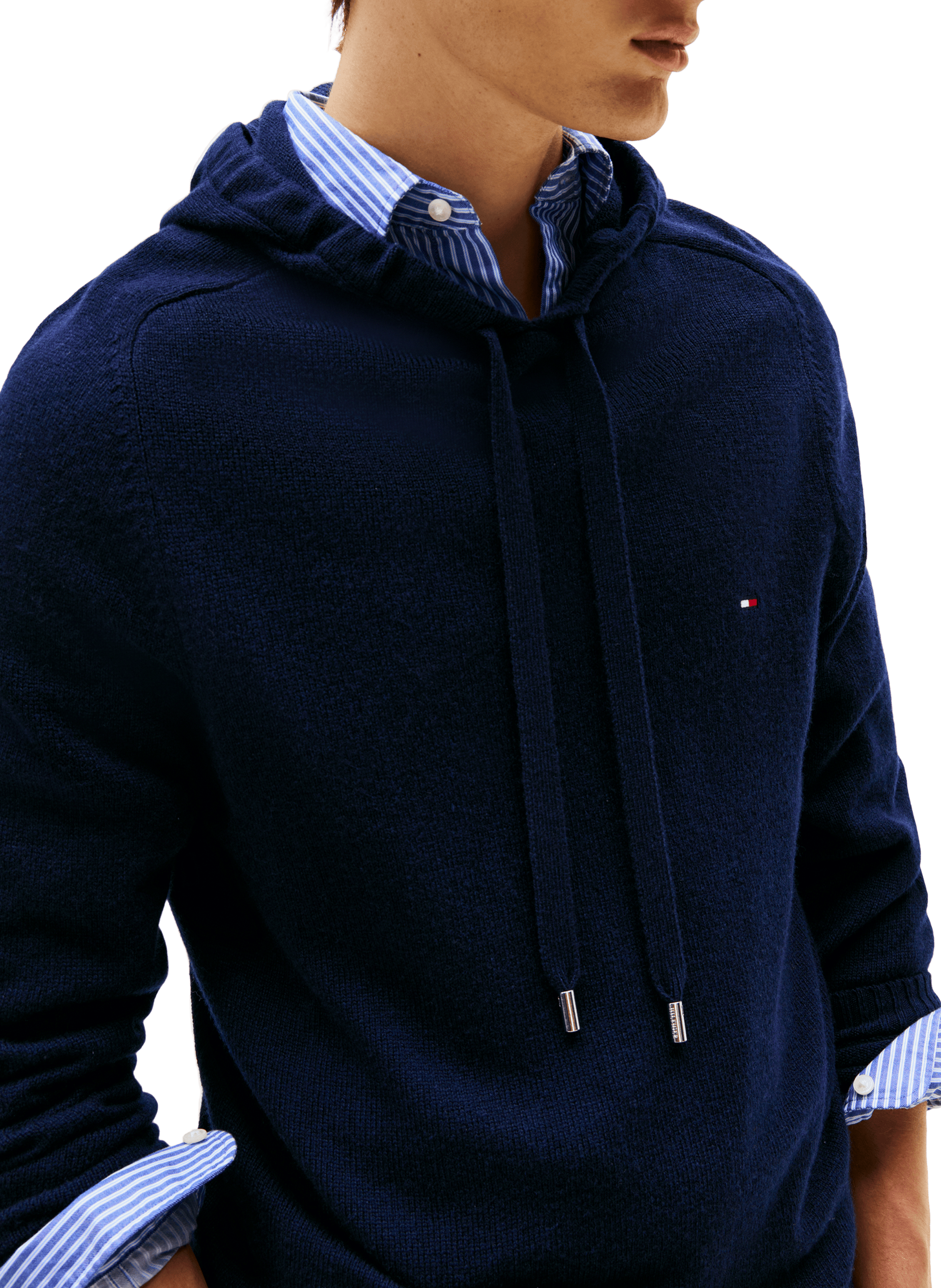Wool hooded sweatshirt TOMMY HILFIGER Blue