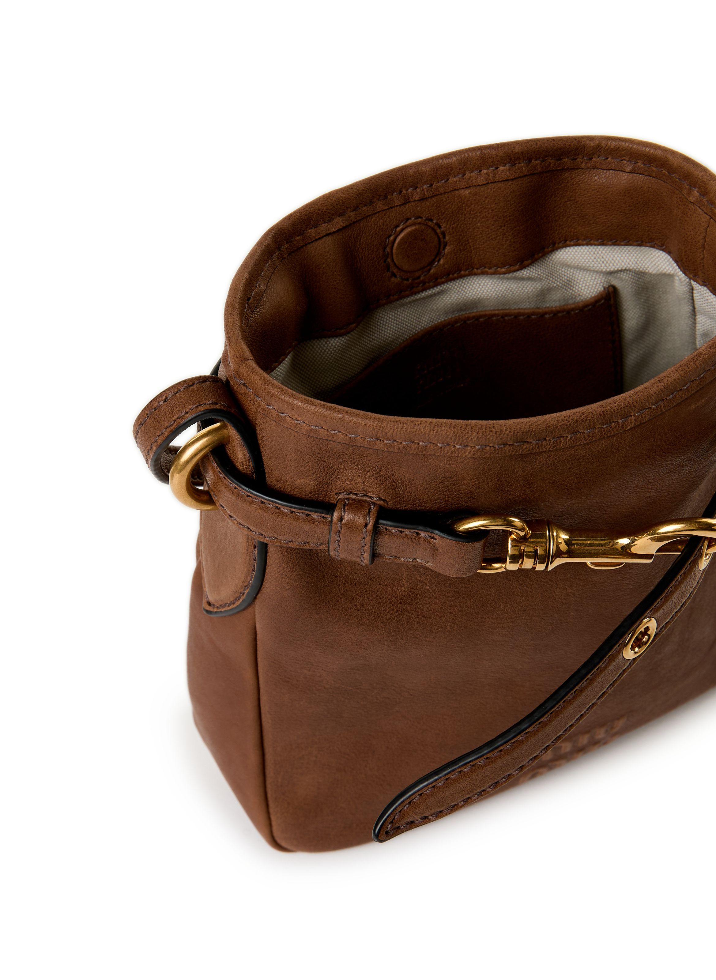 Sac à bandoulière en cuir MIU MIU Marron