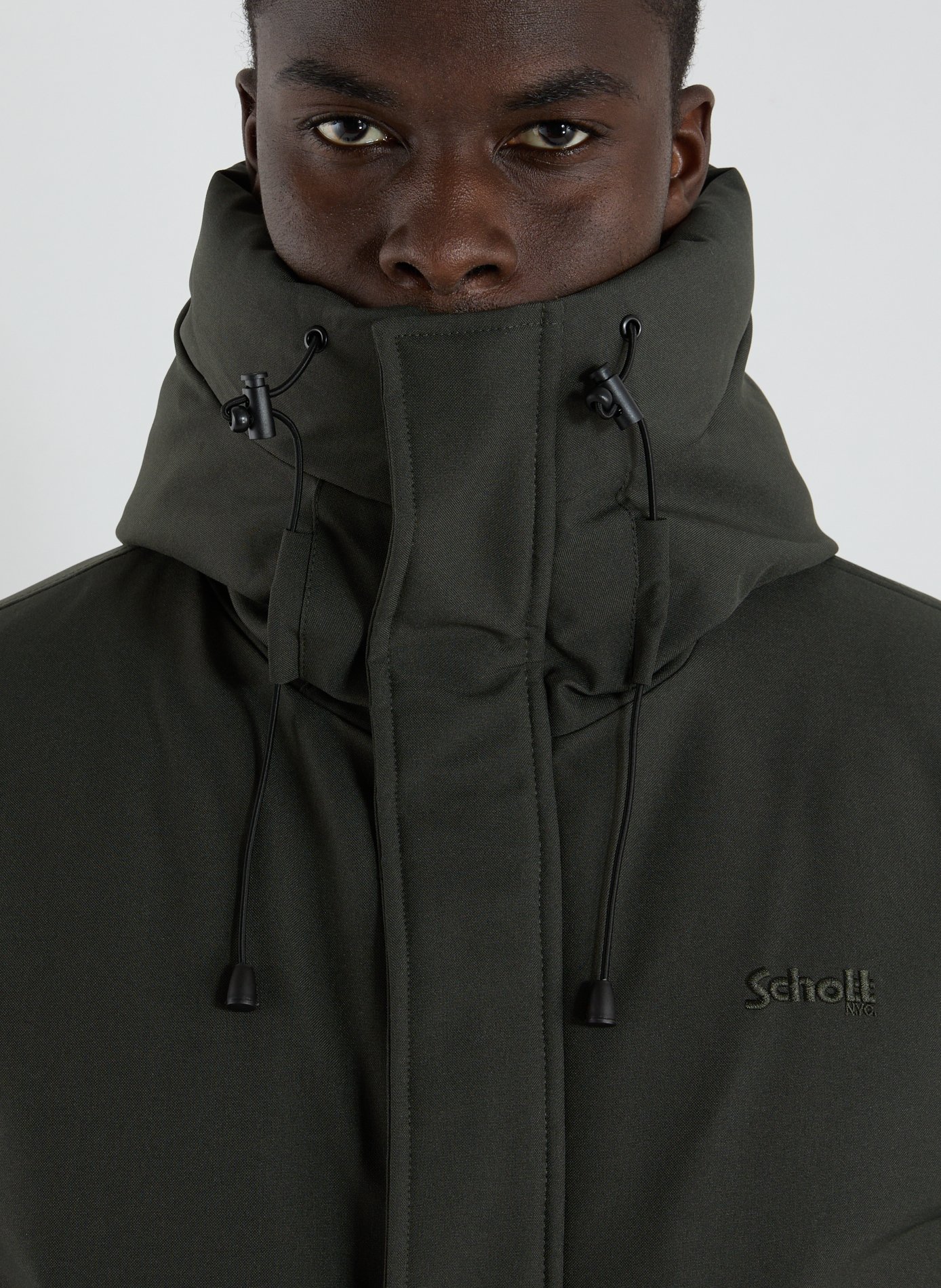 Parka unie à capuche SCHOTT Kaki