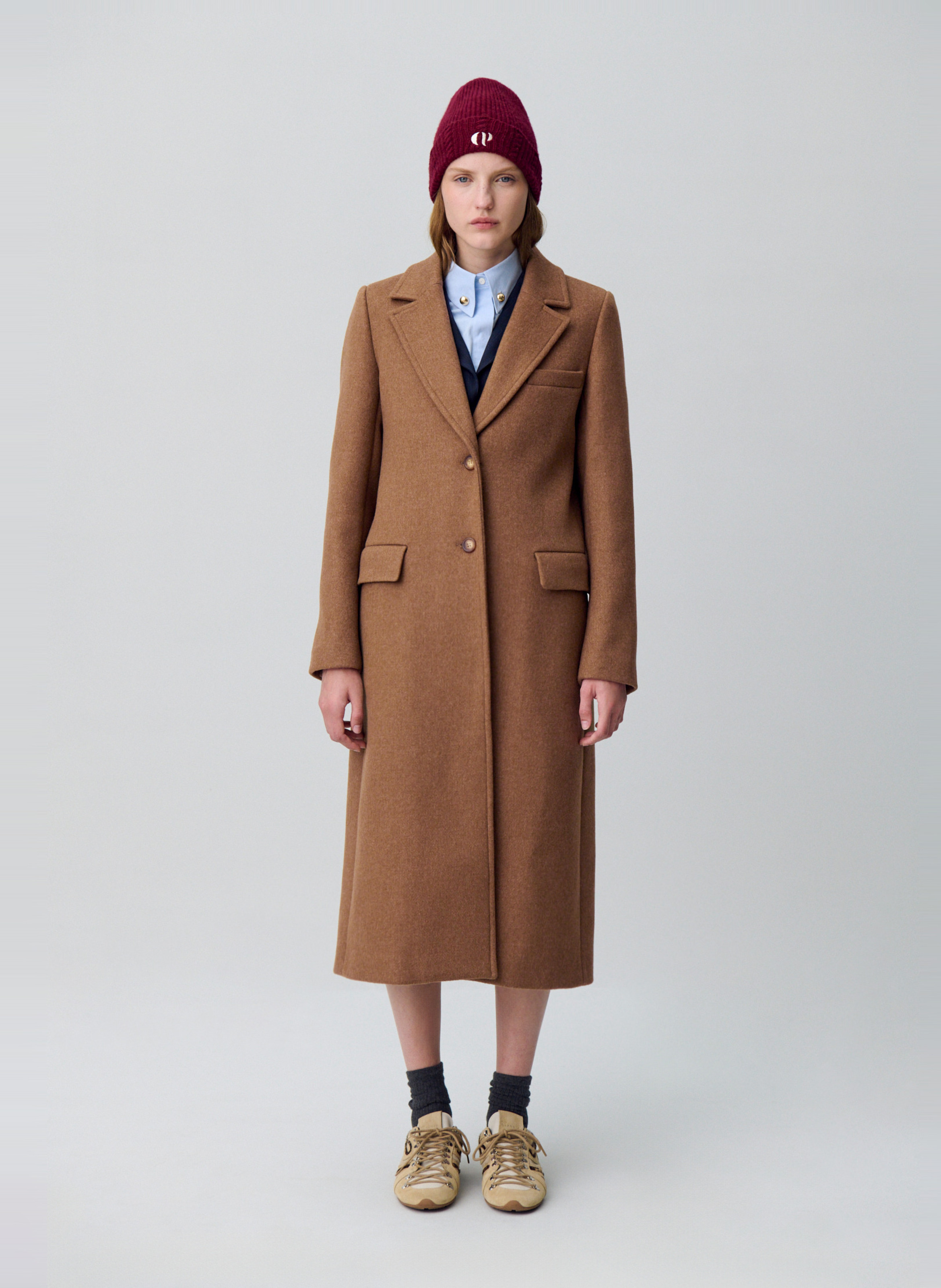 Manteau mi-long oversize uni ginnybis CLAUDIE PIERLOT Beige