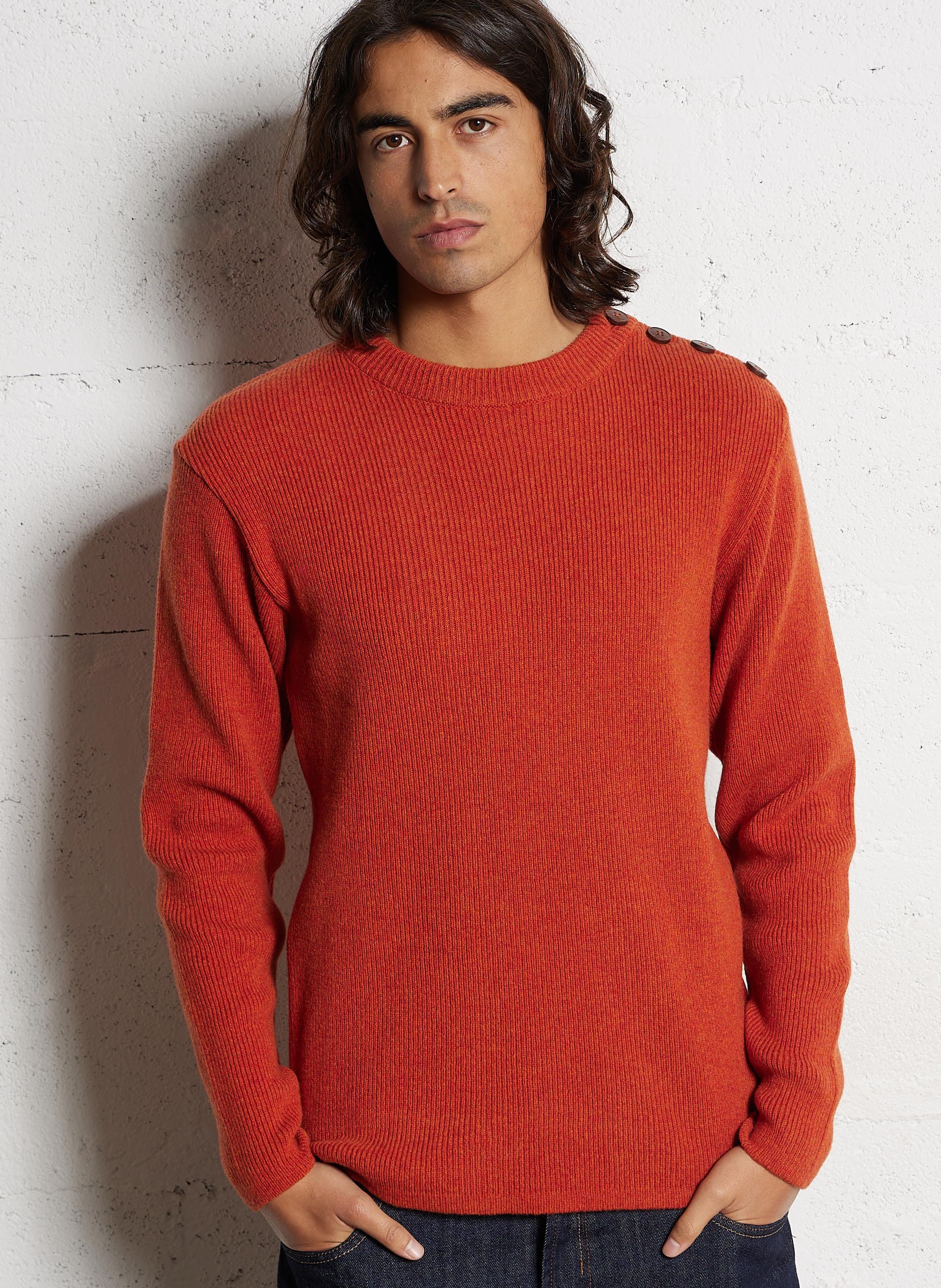 Pull col rond en laine d'agneau ARMOR-LUX Rouge