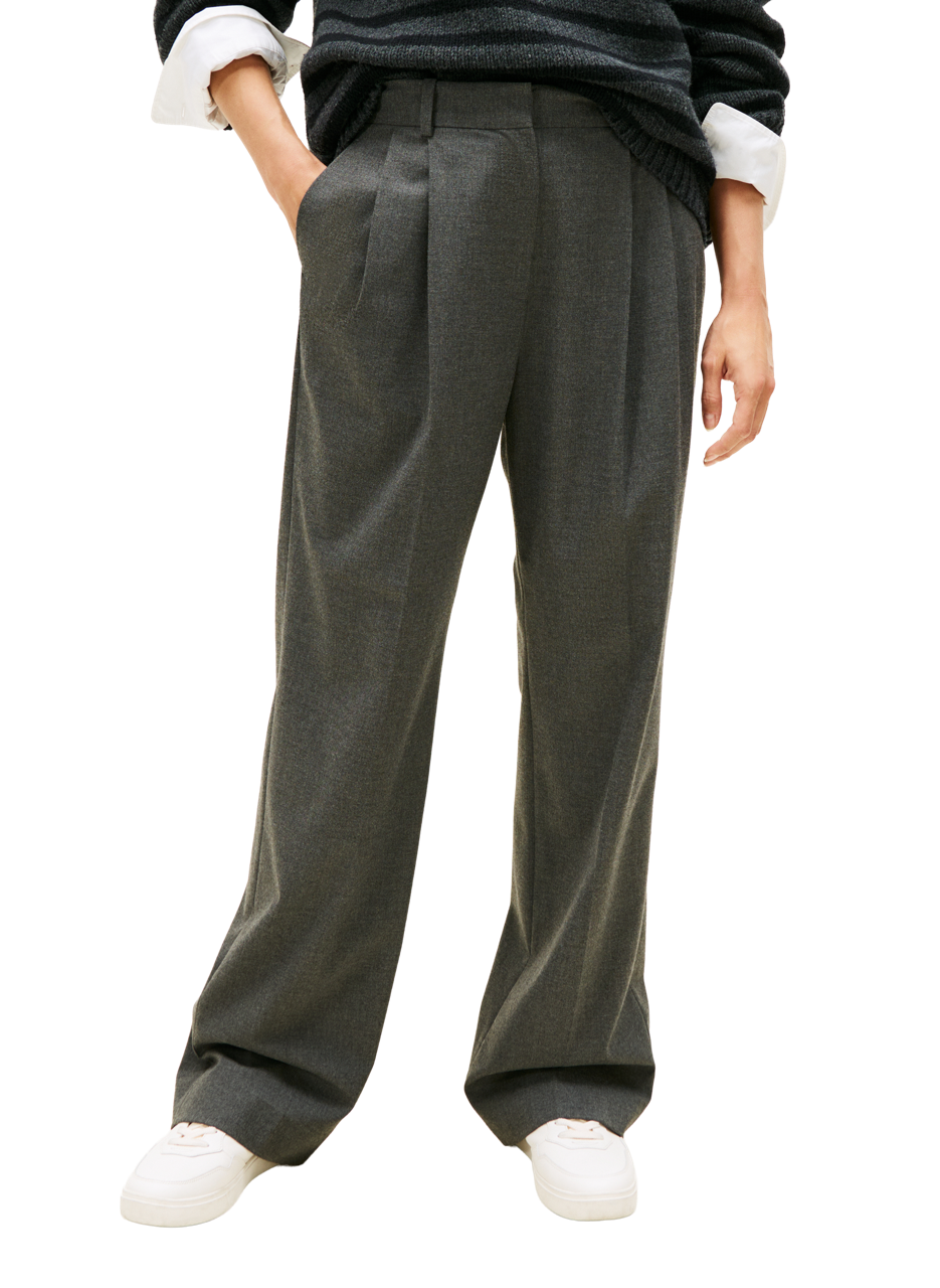 TOMMY HILFIGER Casual straight leg flannel pants Grey