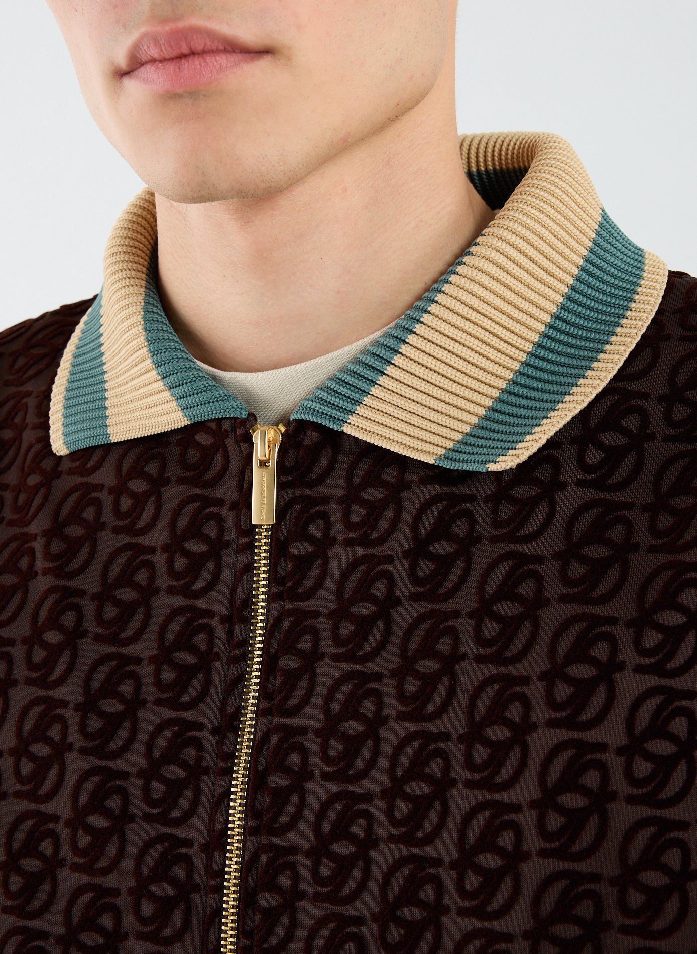 Monogram track jacket DROLE DE MONSIEUR Brown