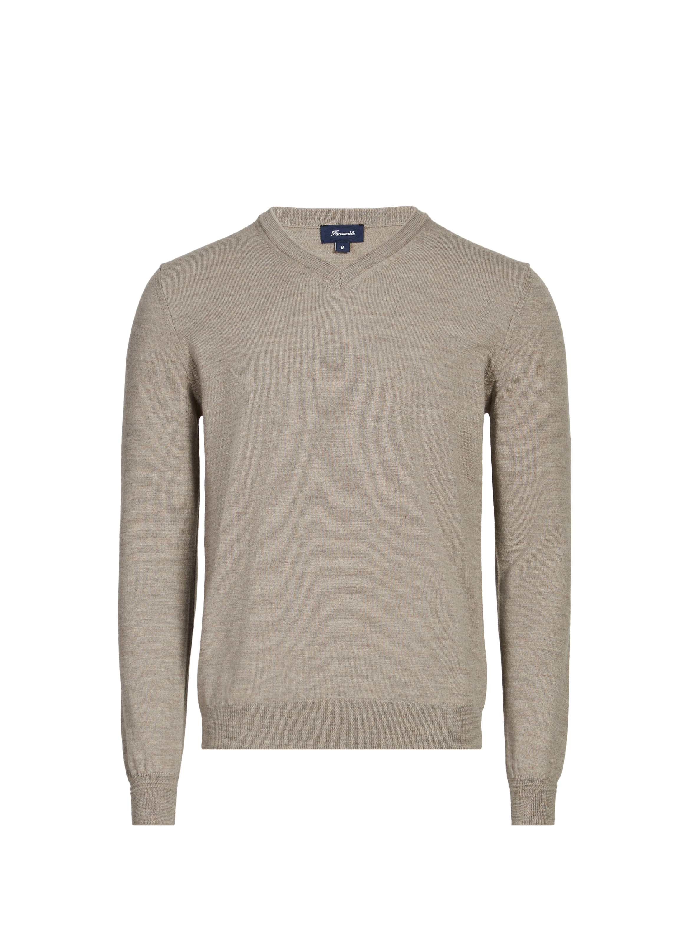 FACONNABLE Wool V-neck Jumper Beige