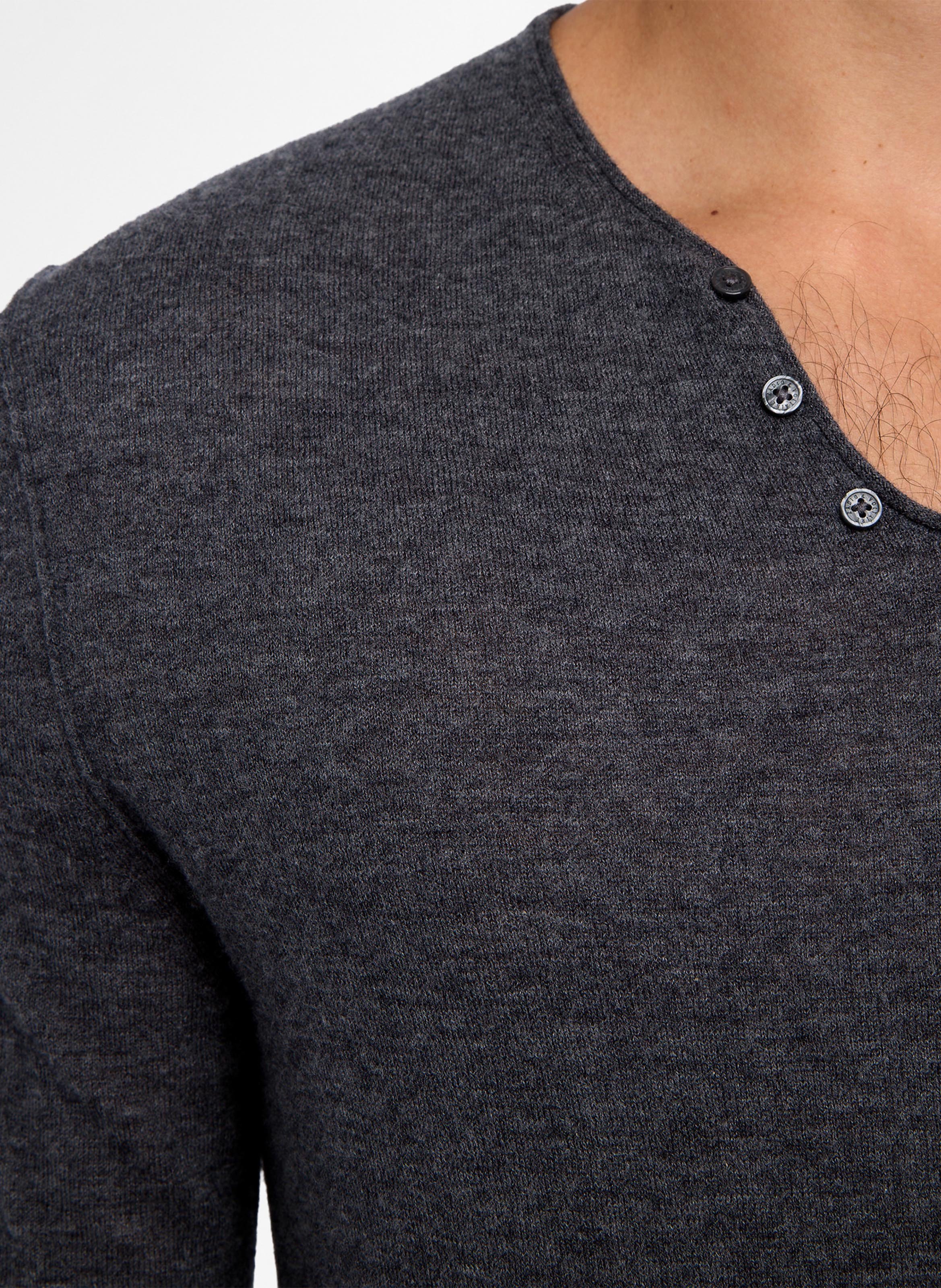 Tee-shirt col v en cachemire monastir ZADIG&VOLTAIRE Gris