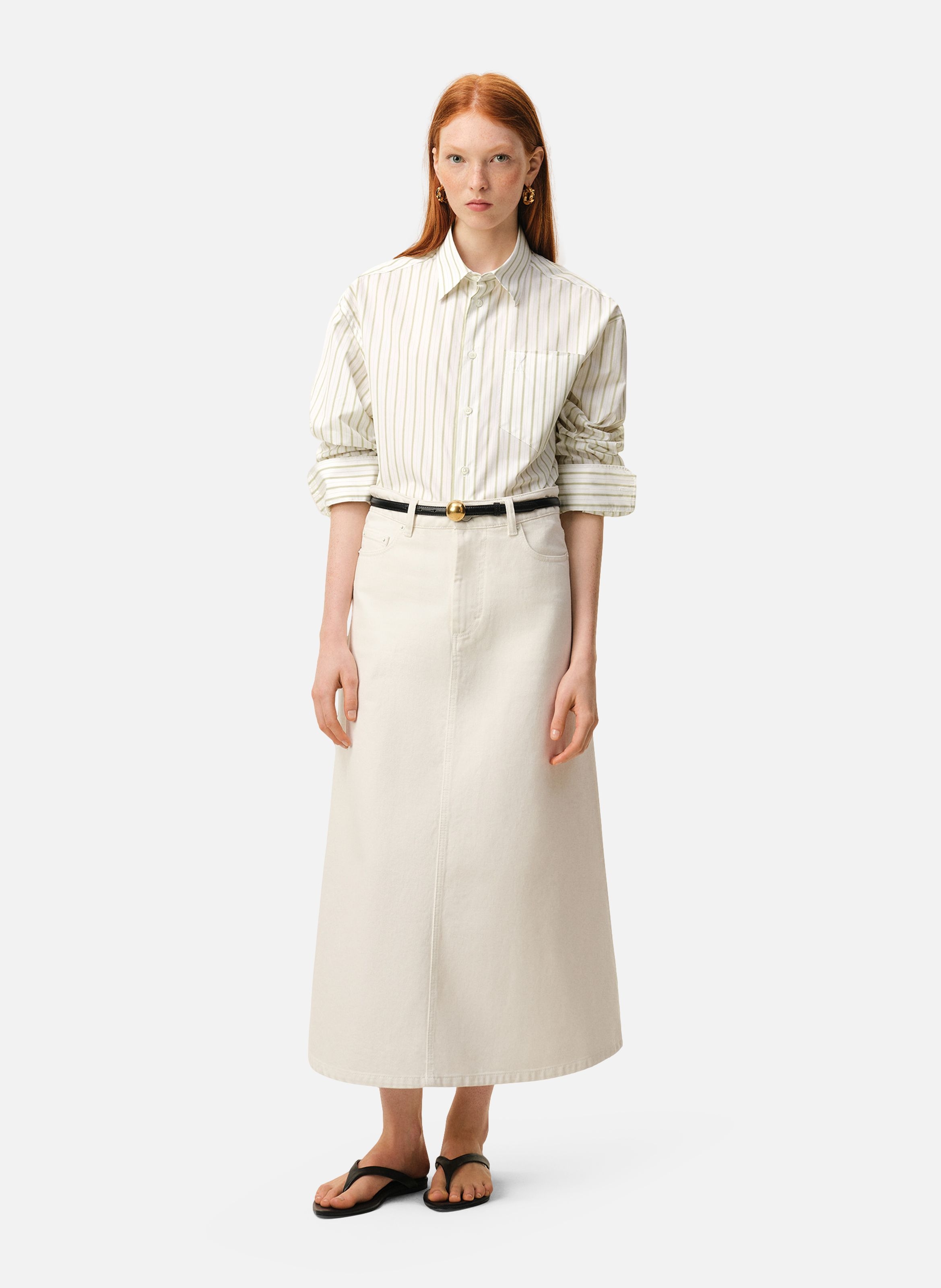 Chemise boxy manches longues ami de coeur unisexe en coton AMI PARIS Blanc