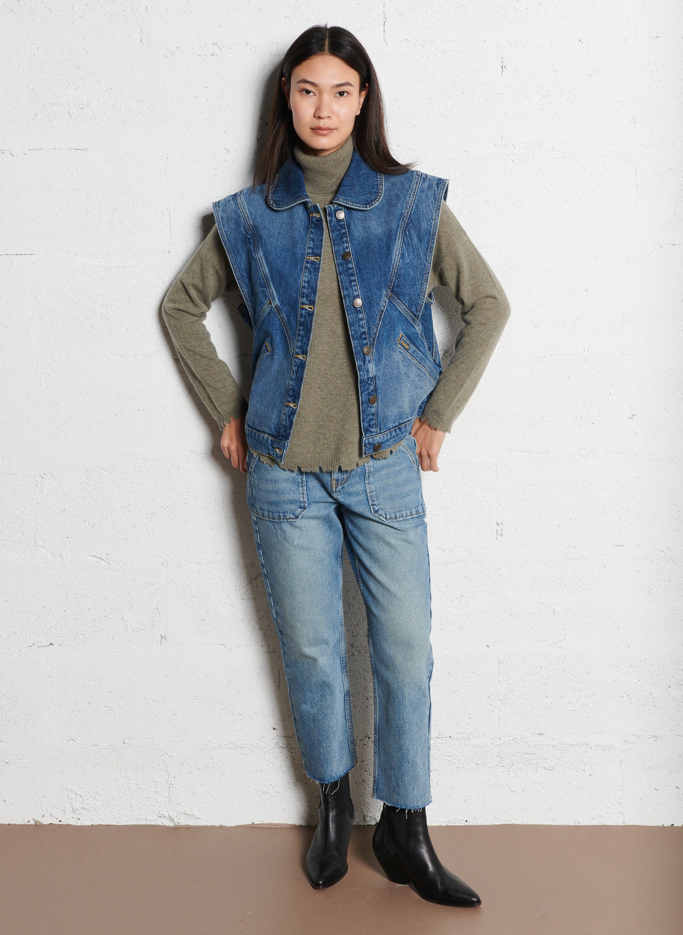 Blouson en denim coton max BA&SH Bleu