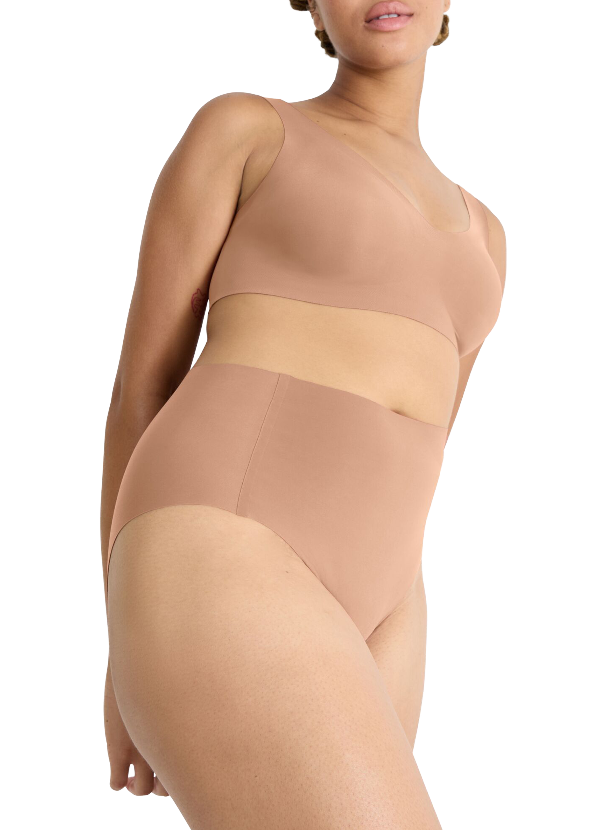 High-waisted solid color culottes SLOGGI Brown