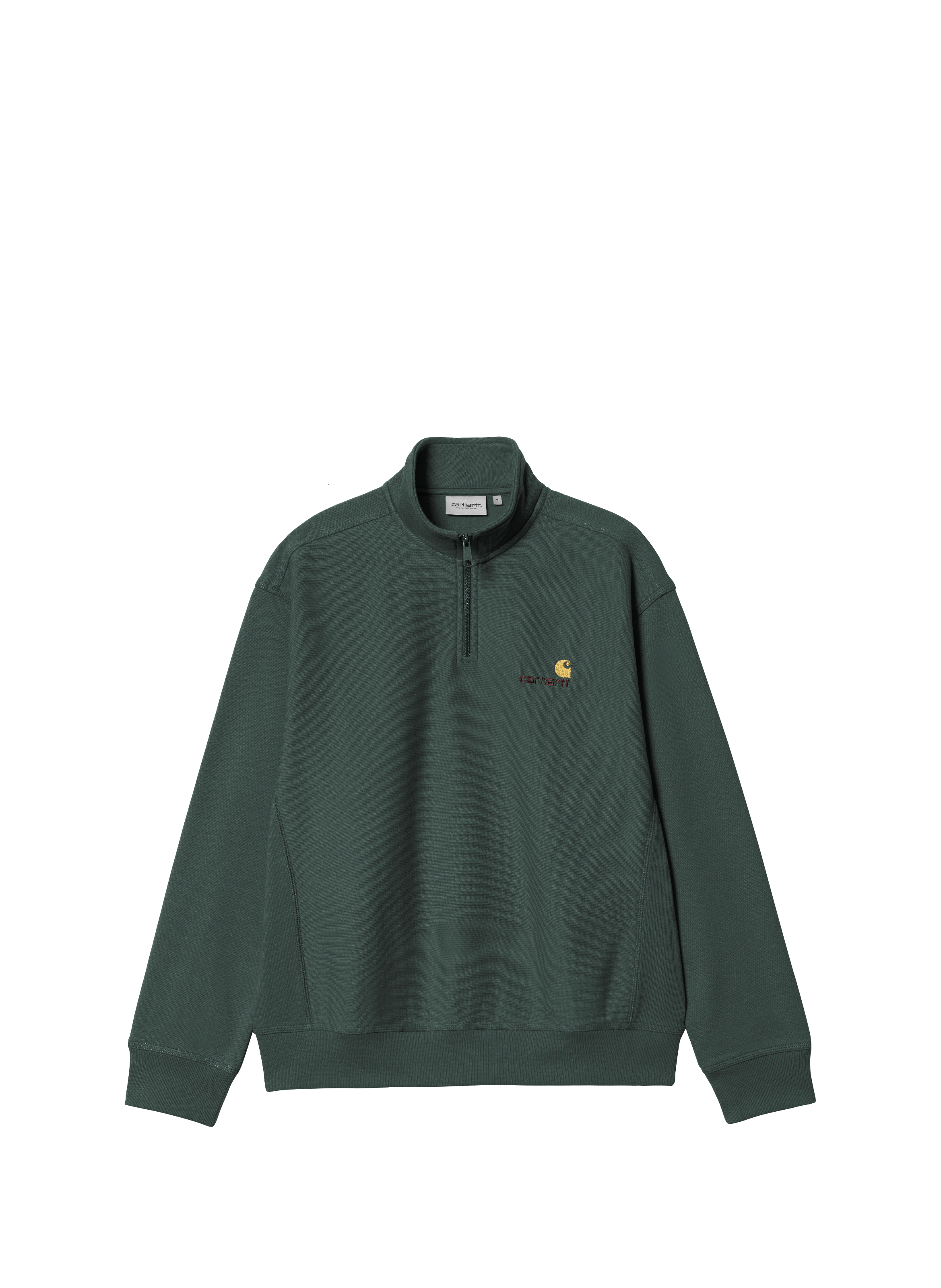 Sweatshirt col zippé en coton mélangé CARHARTT WIP Vert