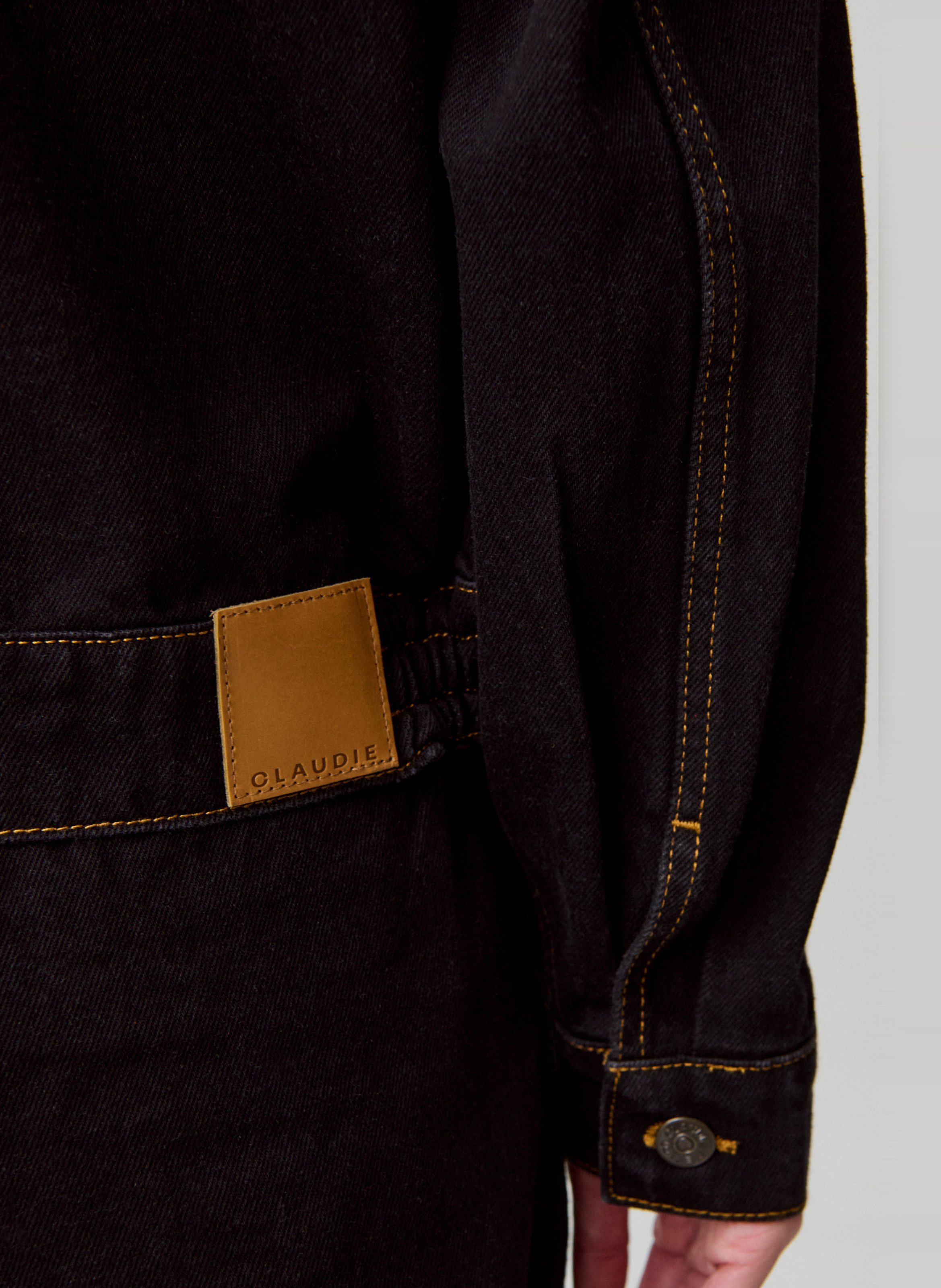 Veste en jean droite en coton CLAUDIE PIERLOT Noir