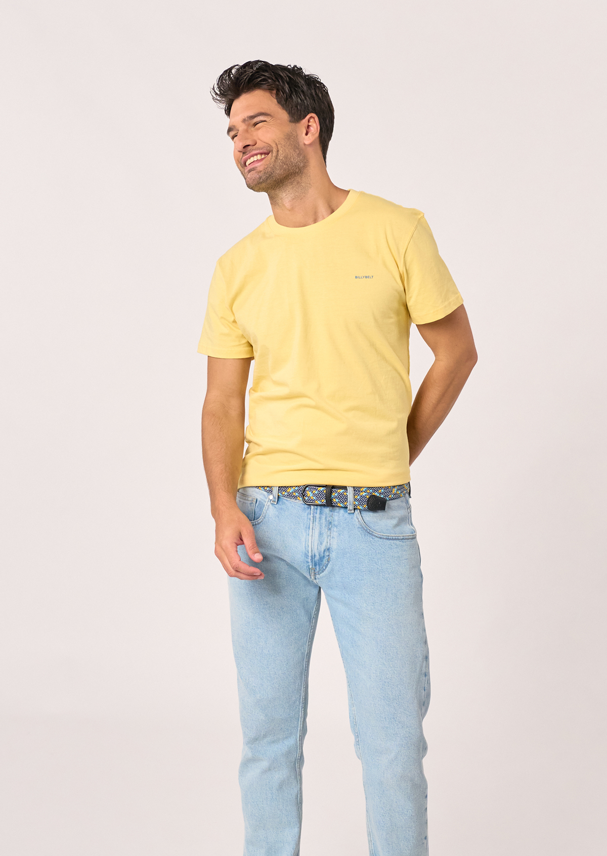 Ceinture tressée élastique multicolore BILLYBELT Bleu