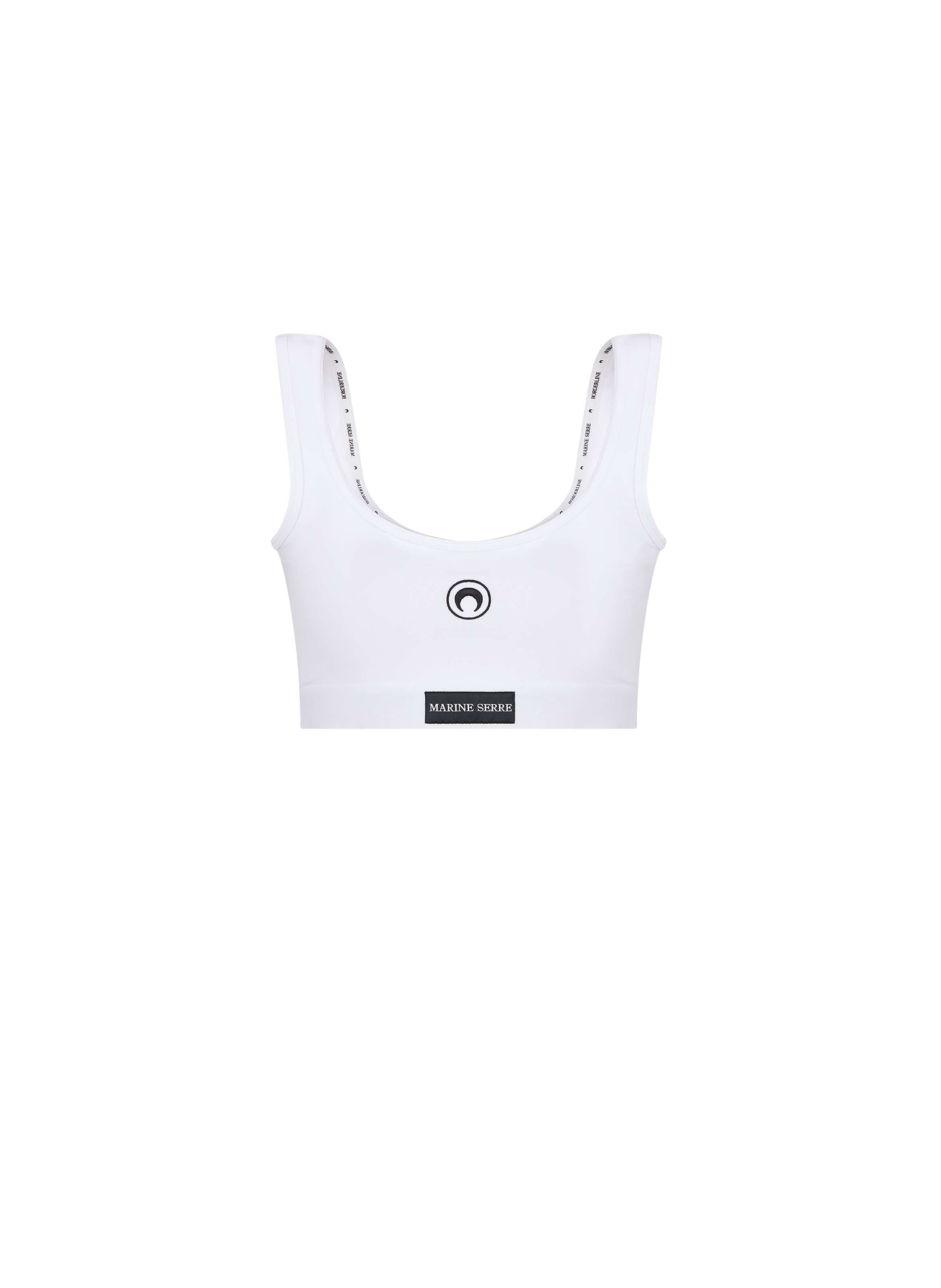 Brassière de sport en jersey stretch à logo moon MARINE SERRE Blanc