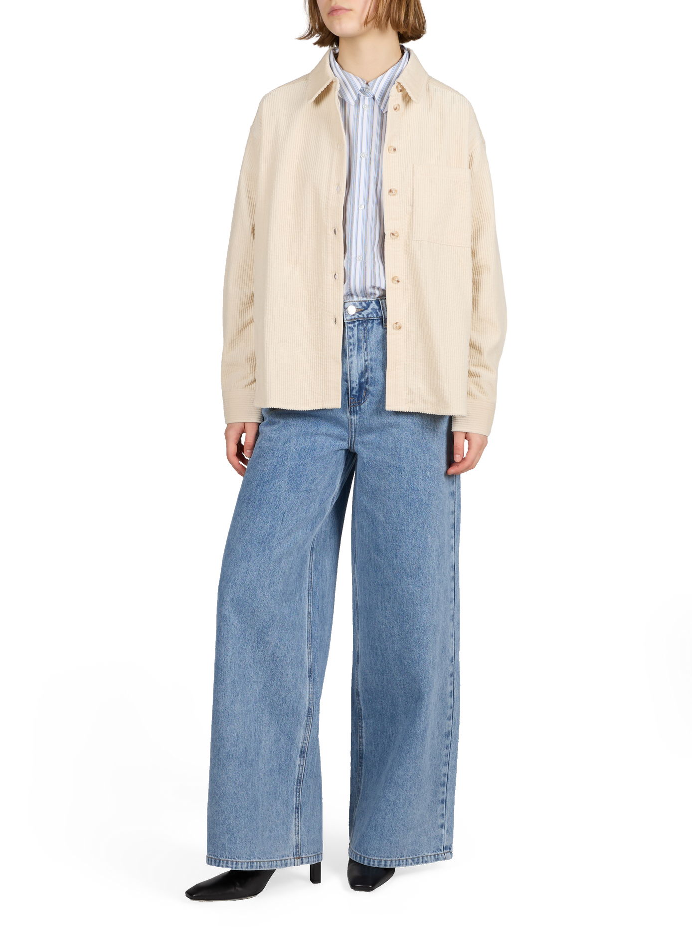 Chemise à rayures avec noeud OBJECT Blanc