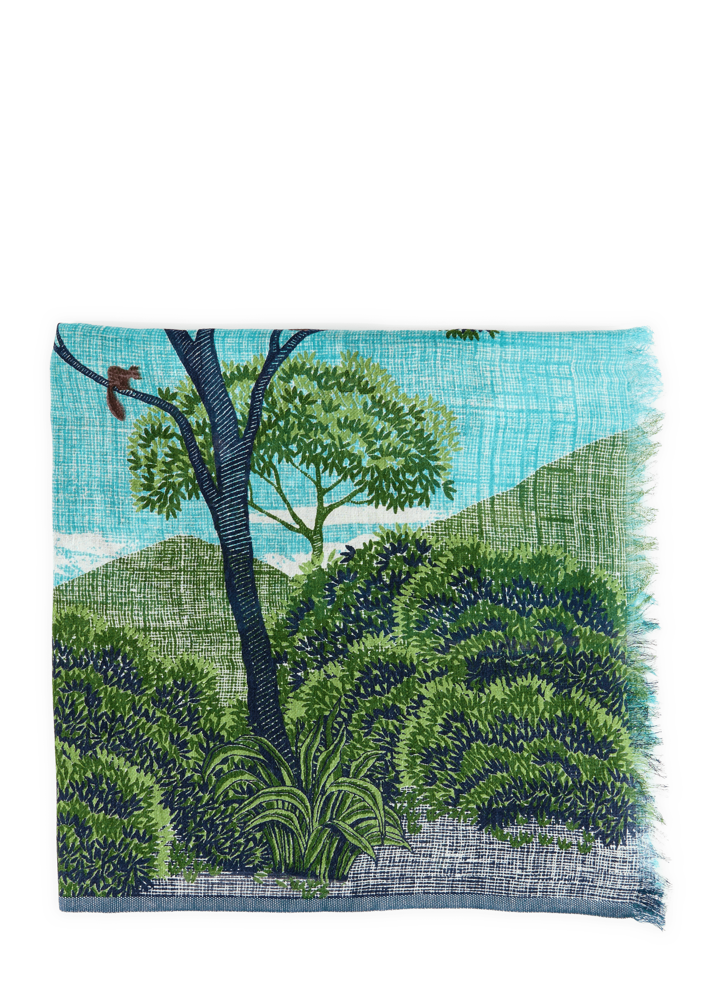 Mixed linen and cotton scarf INOUI EDITIONS Green