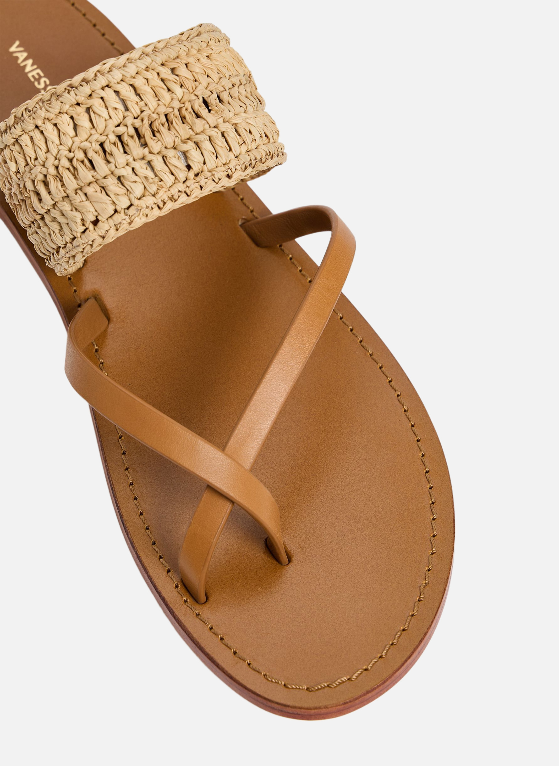 Sandales plates en raphia VANESSA BRUNO Beige