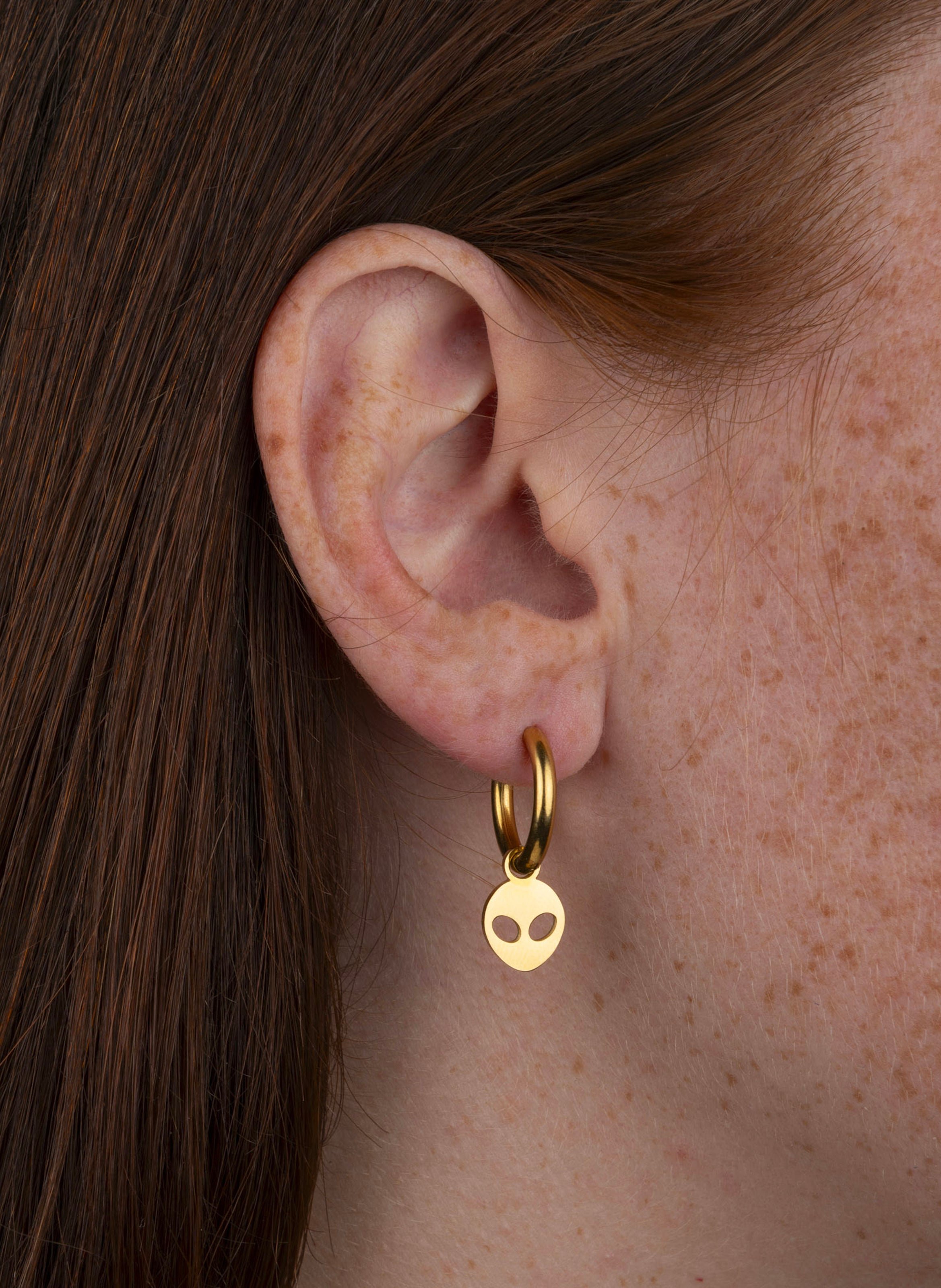 Boucles d'oreille en acier inoxydable doré KURAGE GINZA Doré