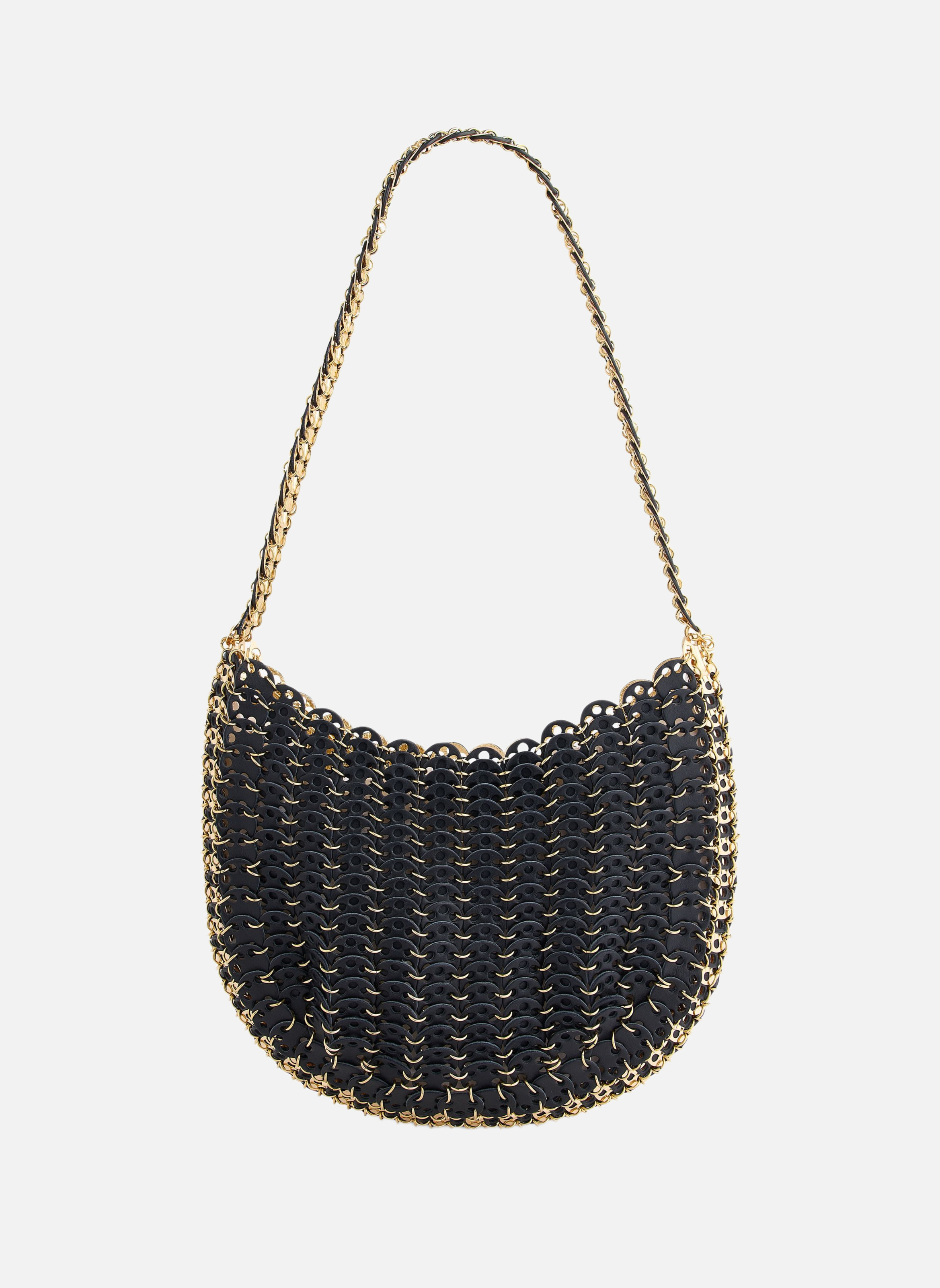 Sac moon hobo flip en cuir réversible RABANNE Noir