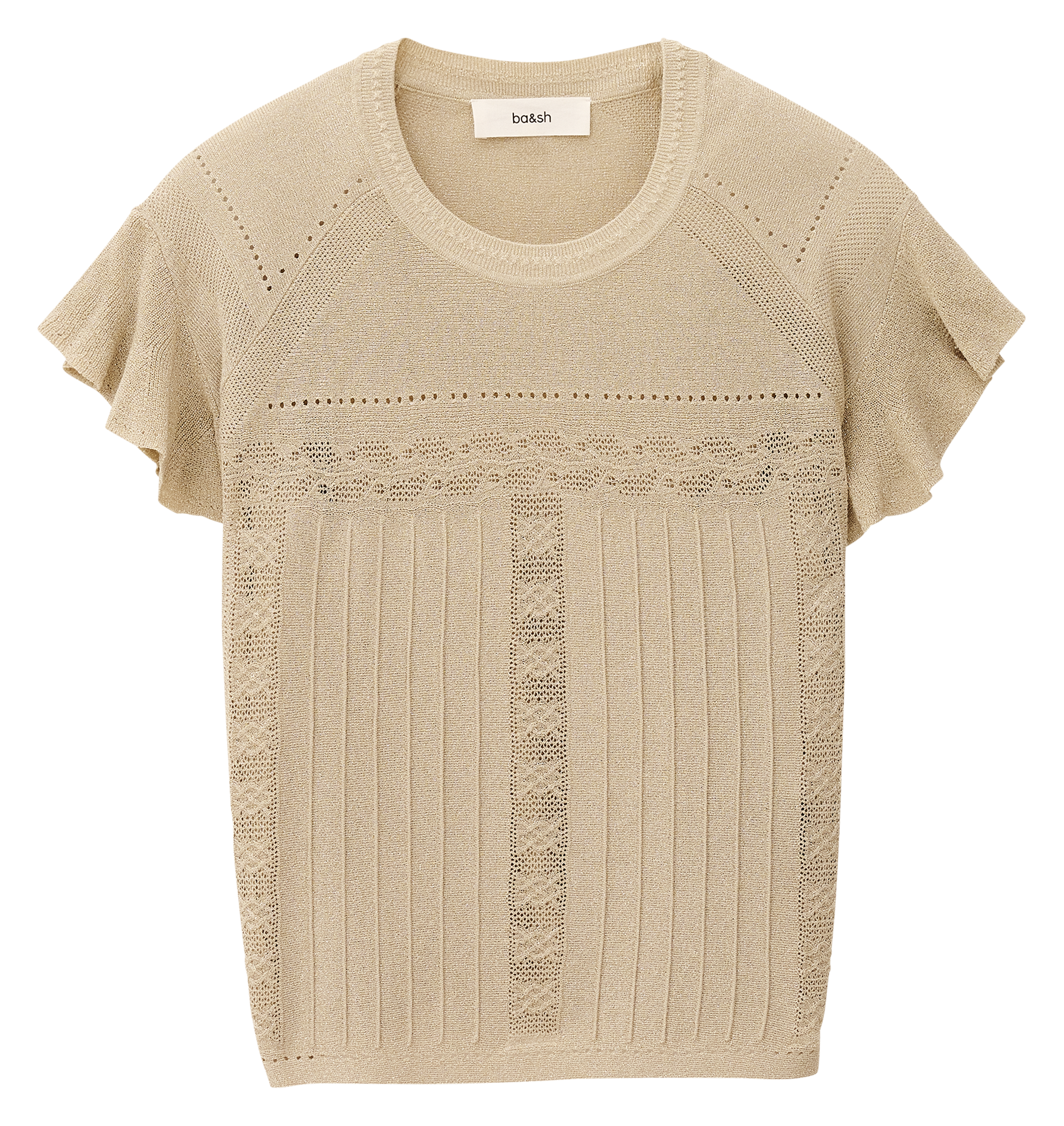 Pull col rond en maille piera BA&SH Doré