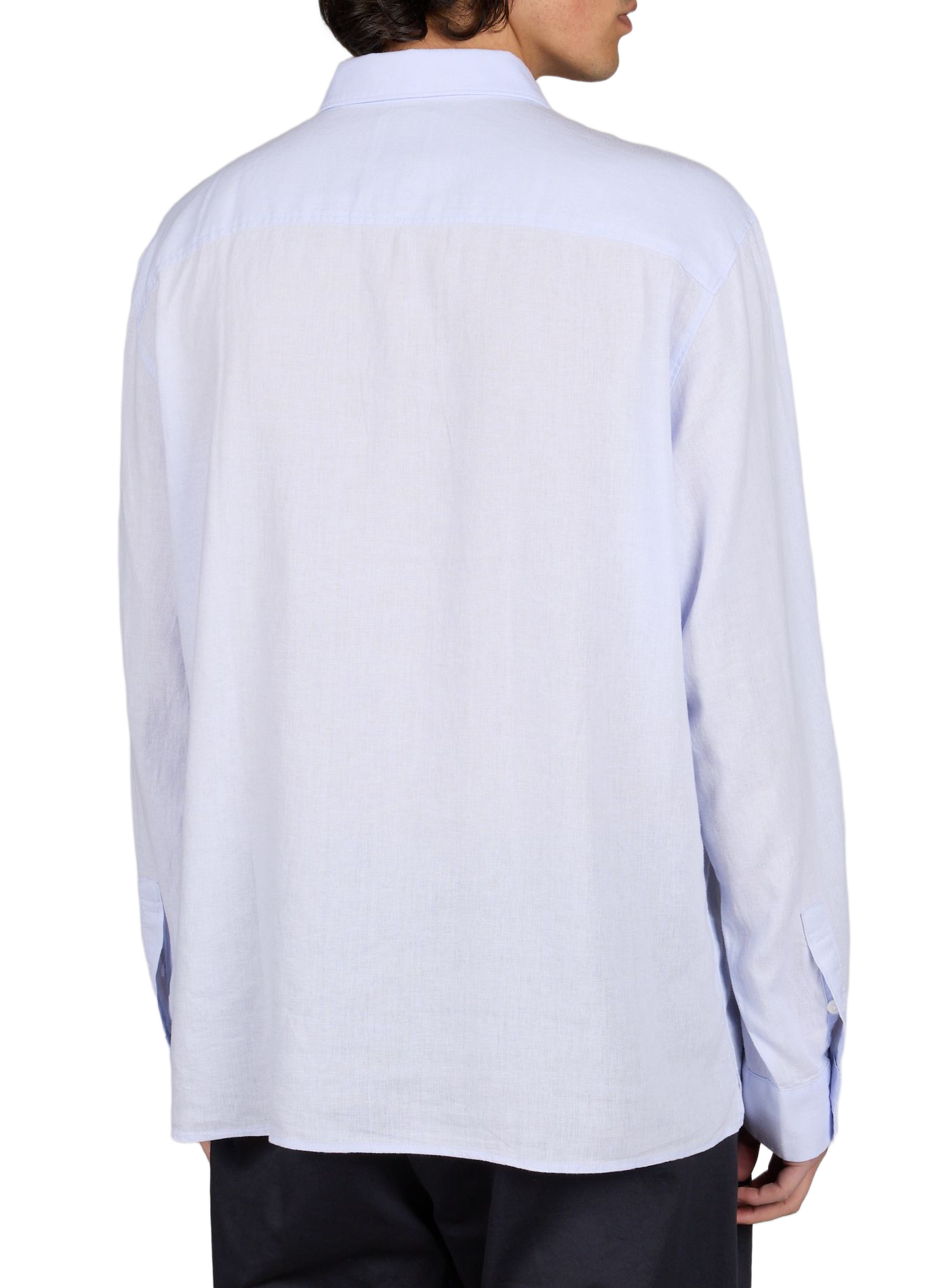 Straight shirt in mixed linen CALVIN KLEIN Blue