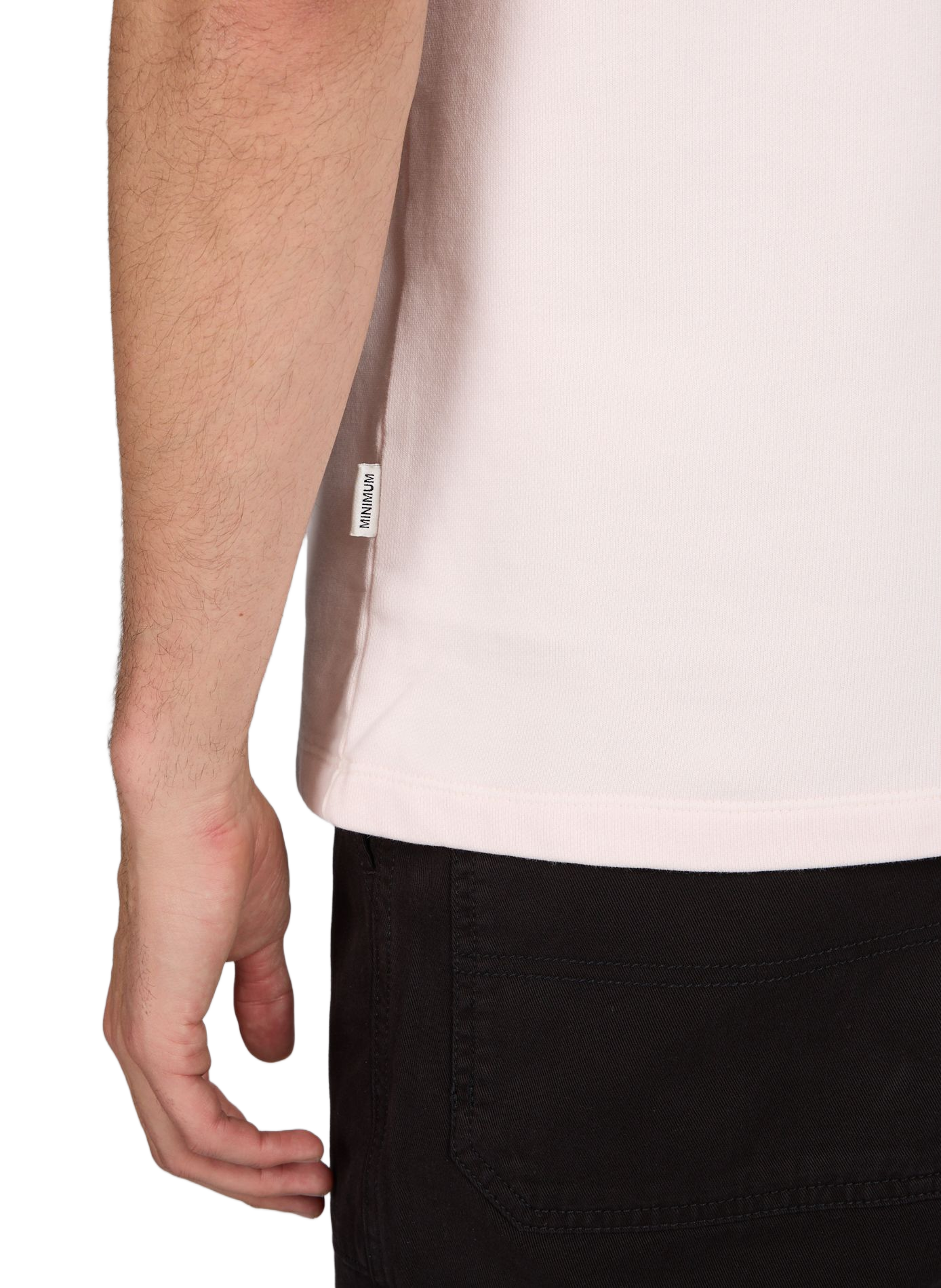 T-shirt droit brodé Terry en coton organique MINIMUM Rose