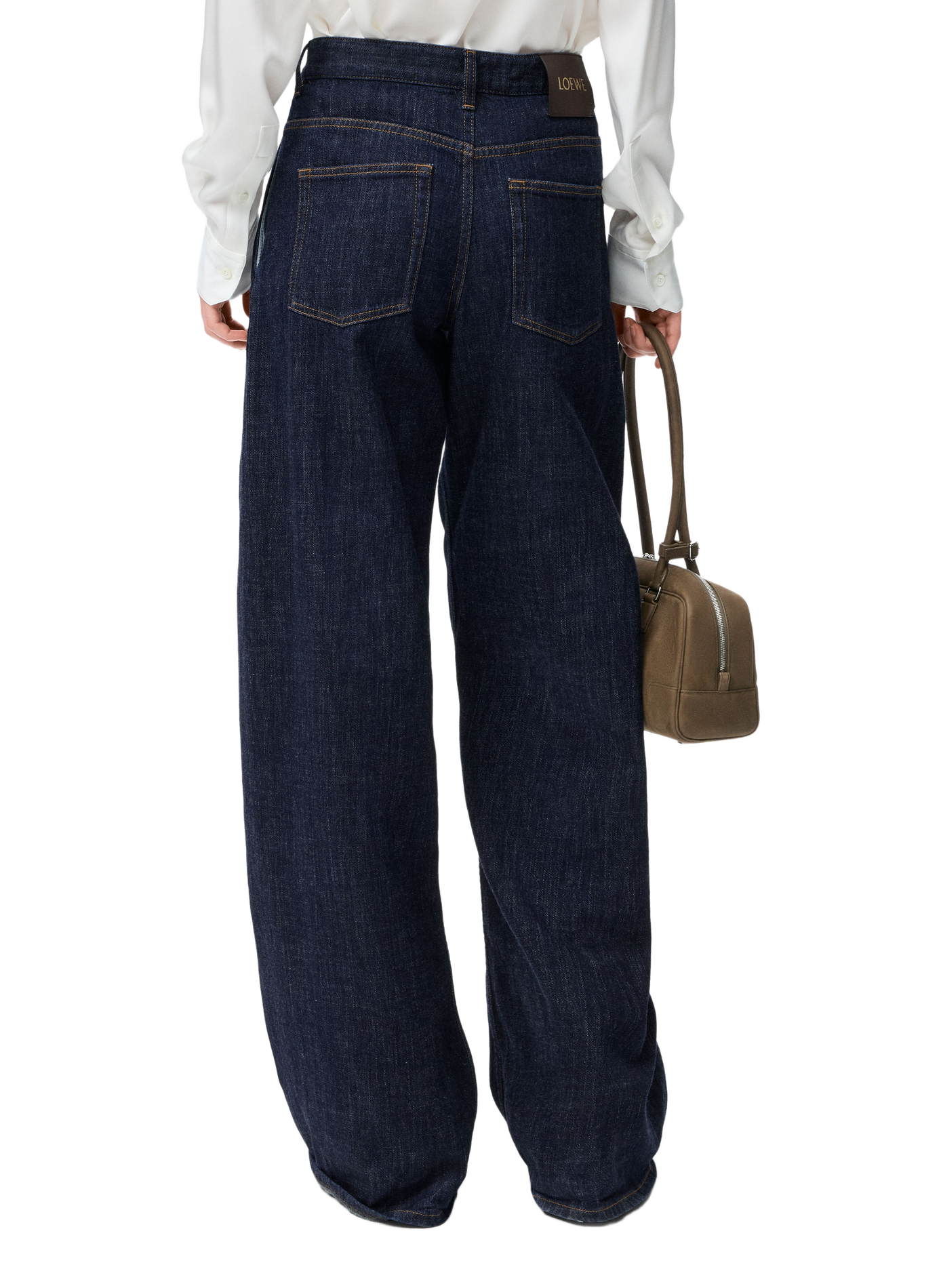 Belted lightweight cotton denim jeans LOEWE Blue