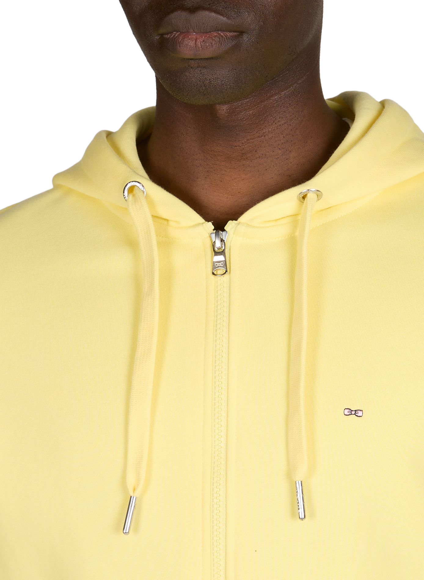 Sweatshirt zippé à capuche en molleton coton EDEN PARK Jaune
