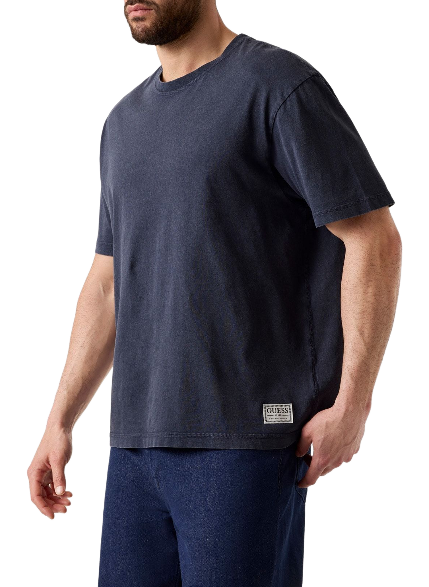 Straight-fit cotton T-shirt GUESS Blue