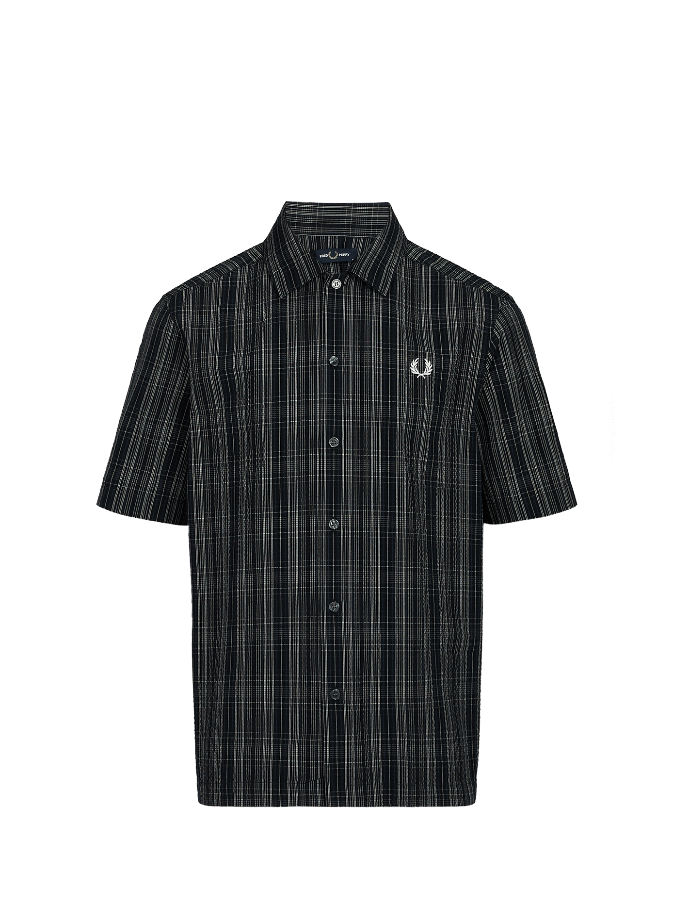 Chemise texturée à rayures en coton FRED PERRY Bleu