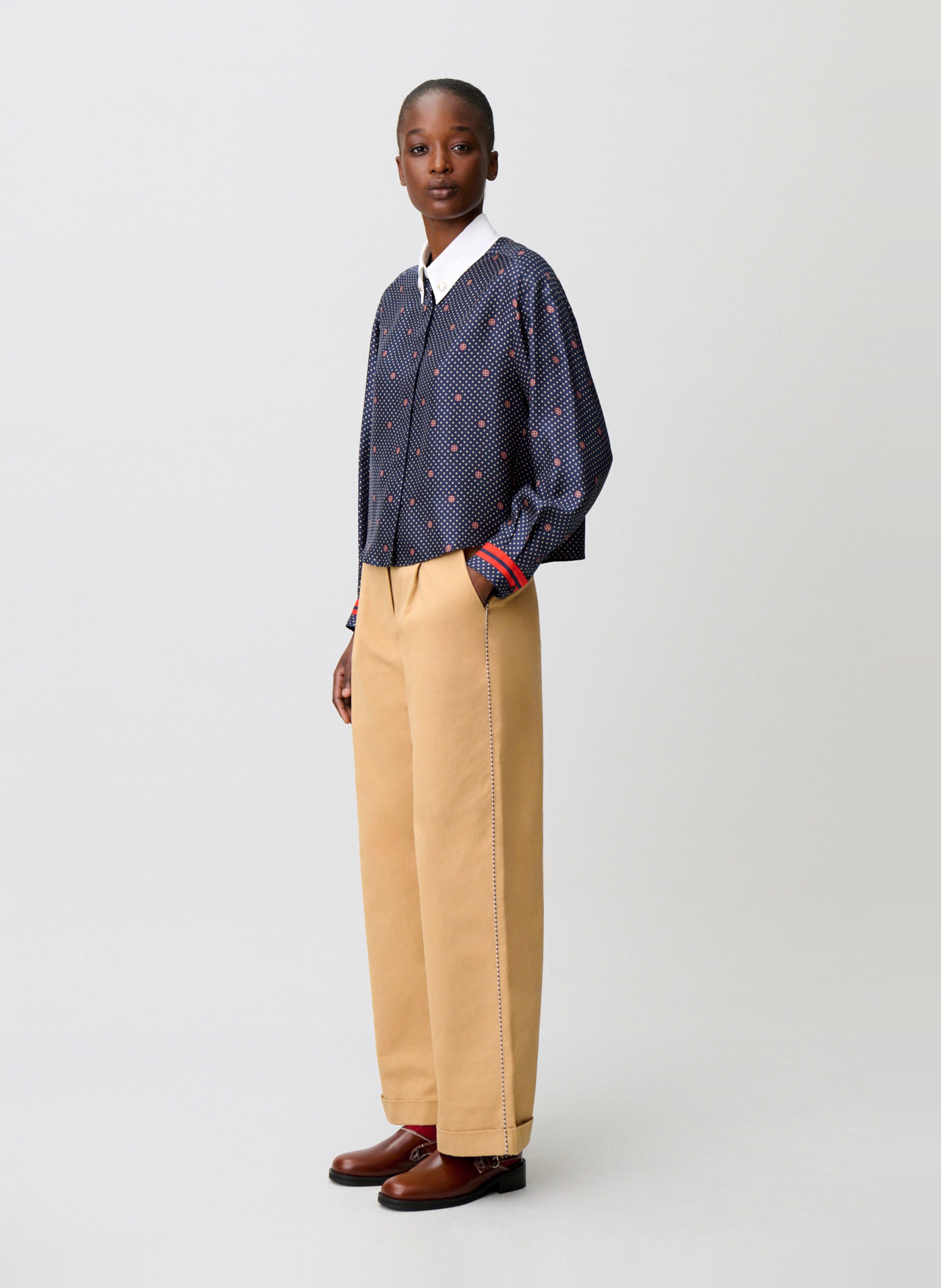 Chemise droite en soie CLAUDIE PIERLOT Multicolore