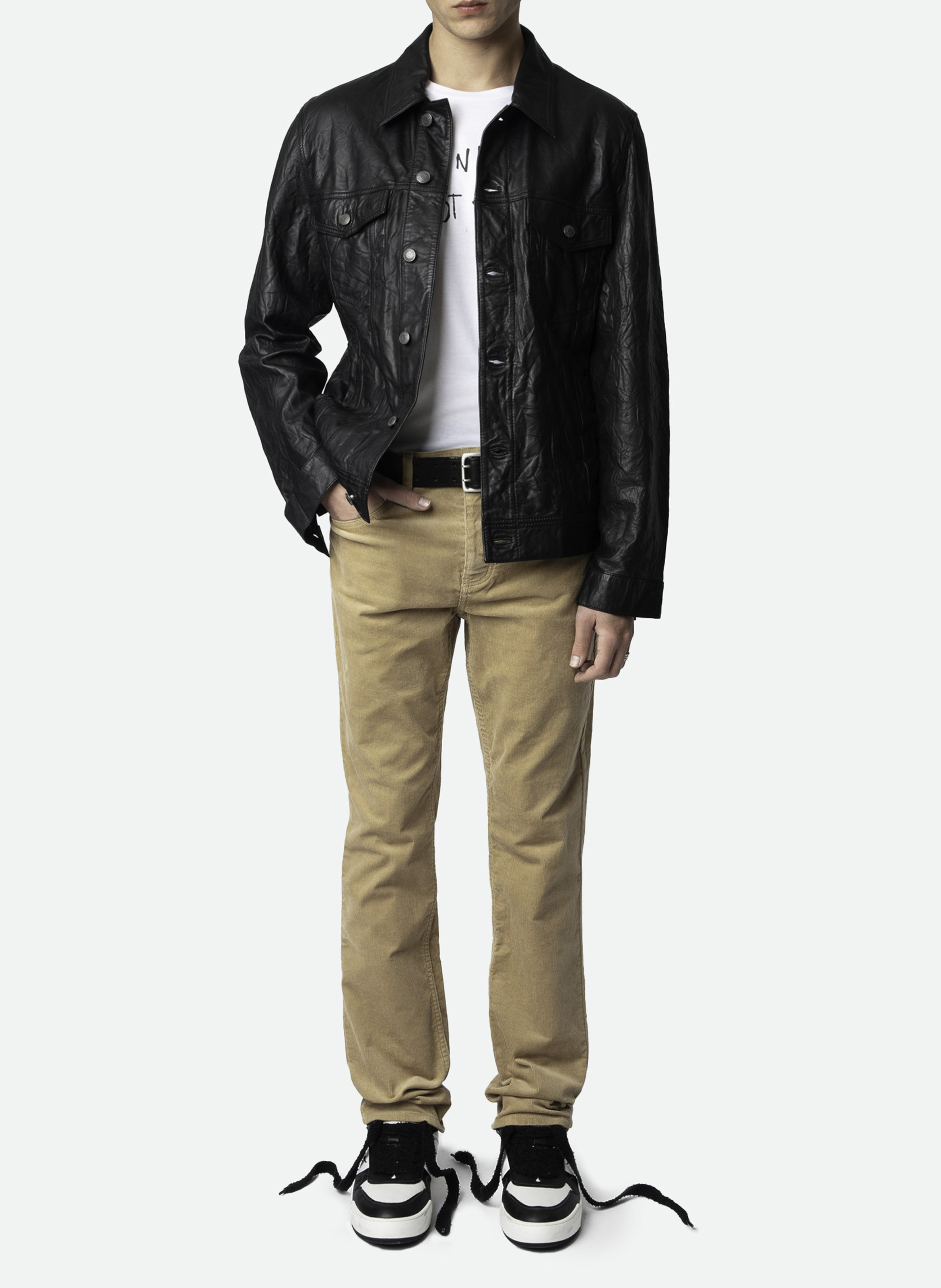 Fitted cotton blend pants "Steeve" ZADIG&VOLTAIRE Beige