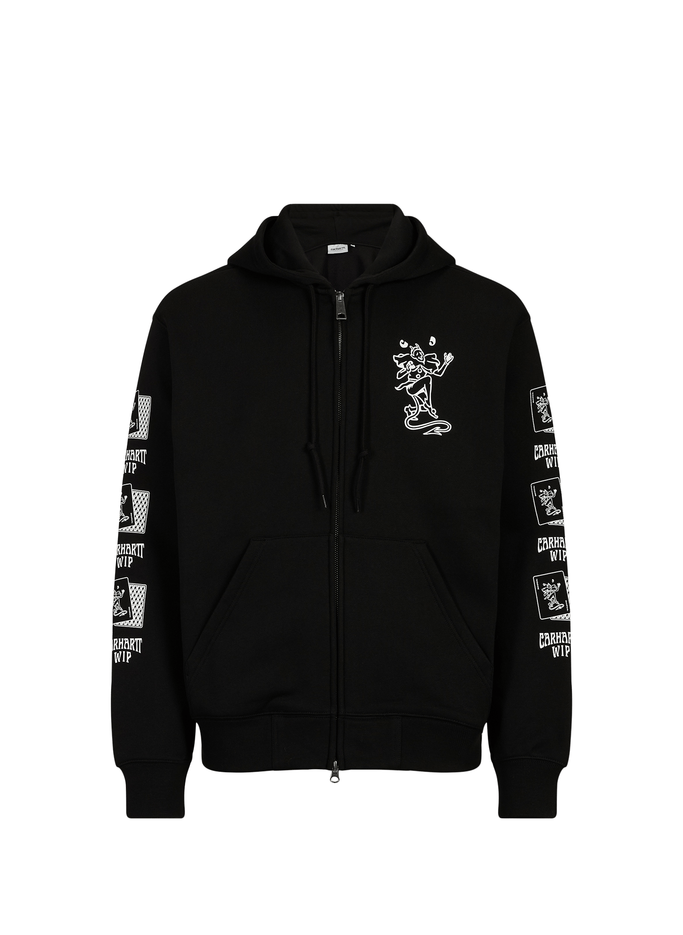 Printed zip-up sweatshirt in cotton CARHARTT WIP Black