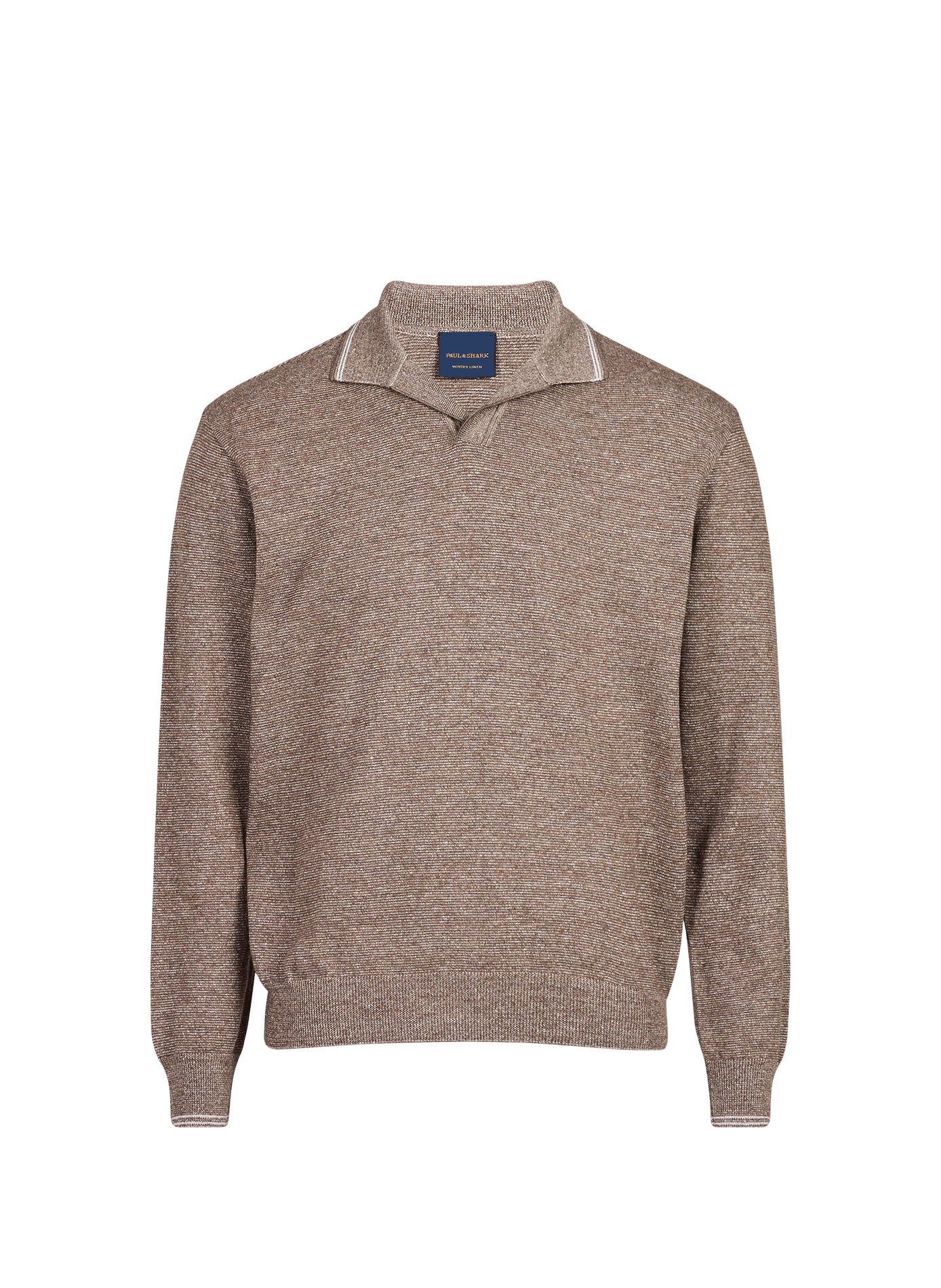 Straight heathered wool blend polo PAUL & SHARK White