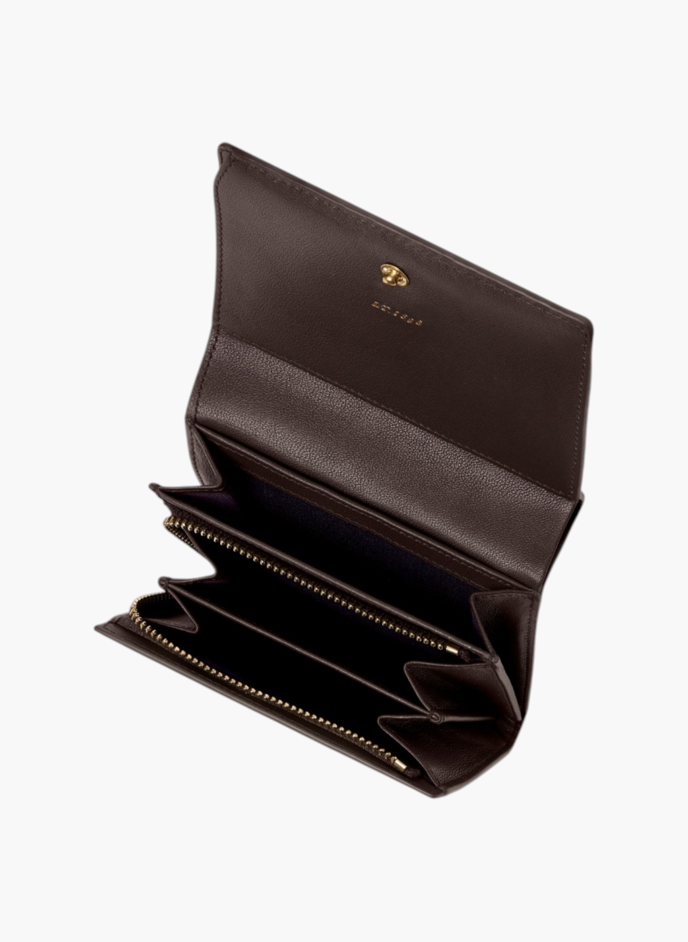 Petit portefeuille à rabat louison en cuir lisse LE TANNEUR Marron