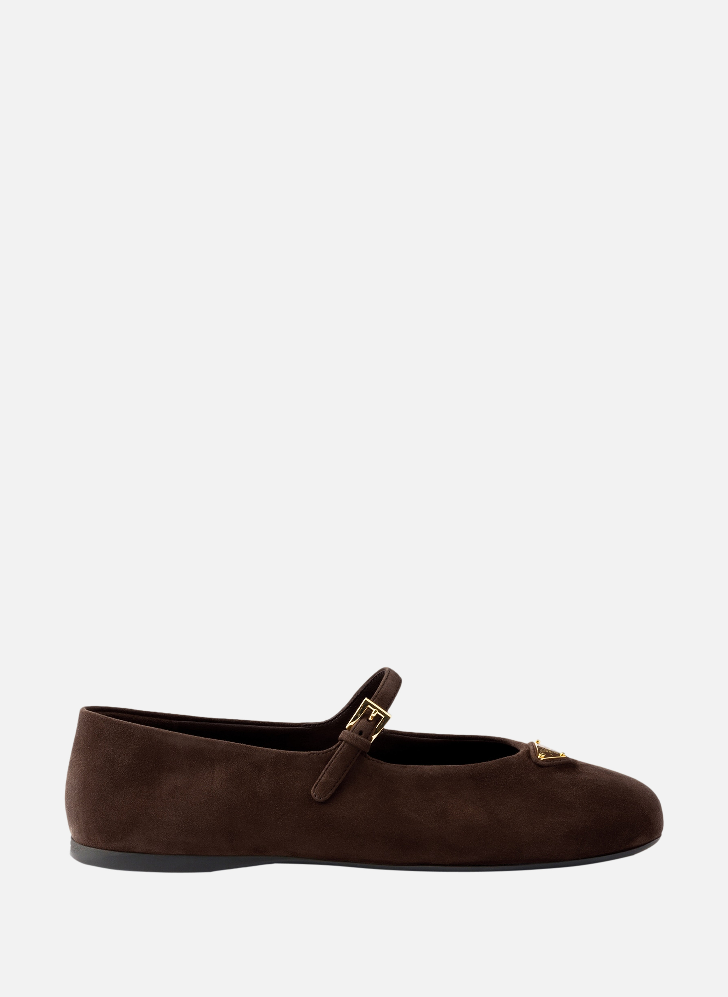 Ballerines en veau velours PRADA Marron