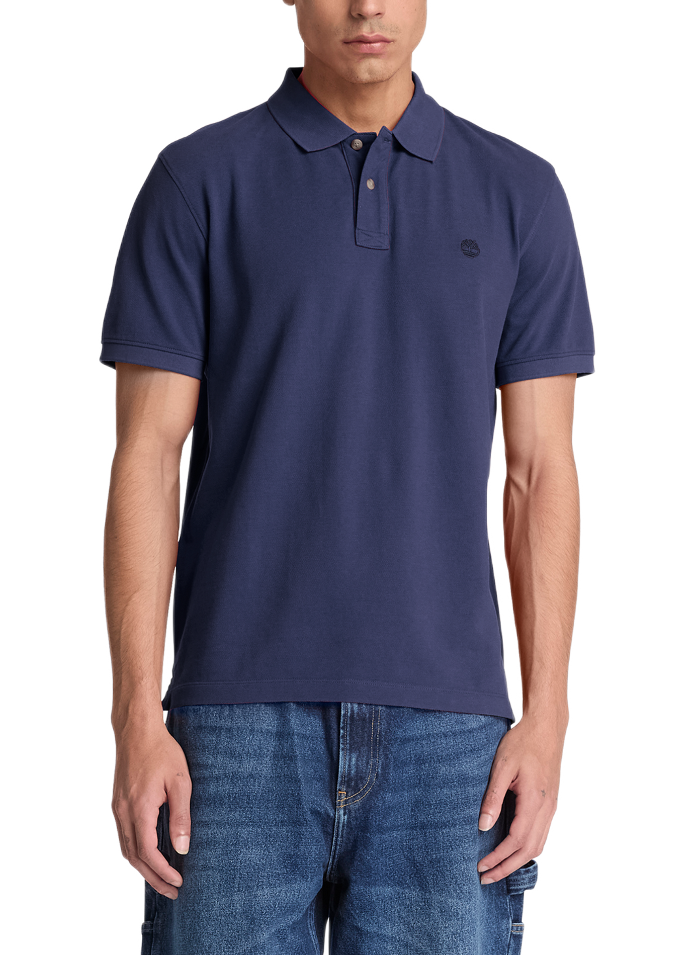 Polo a maniche corte con logo in cotone TIMBERLAND Blu