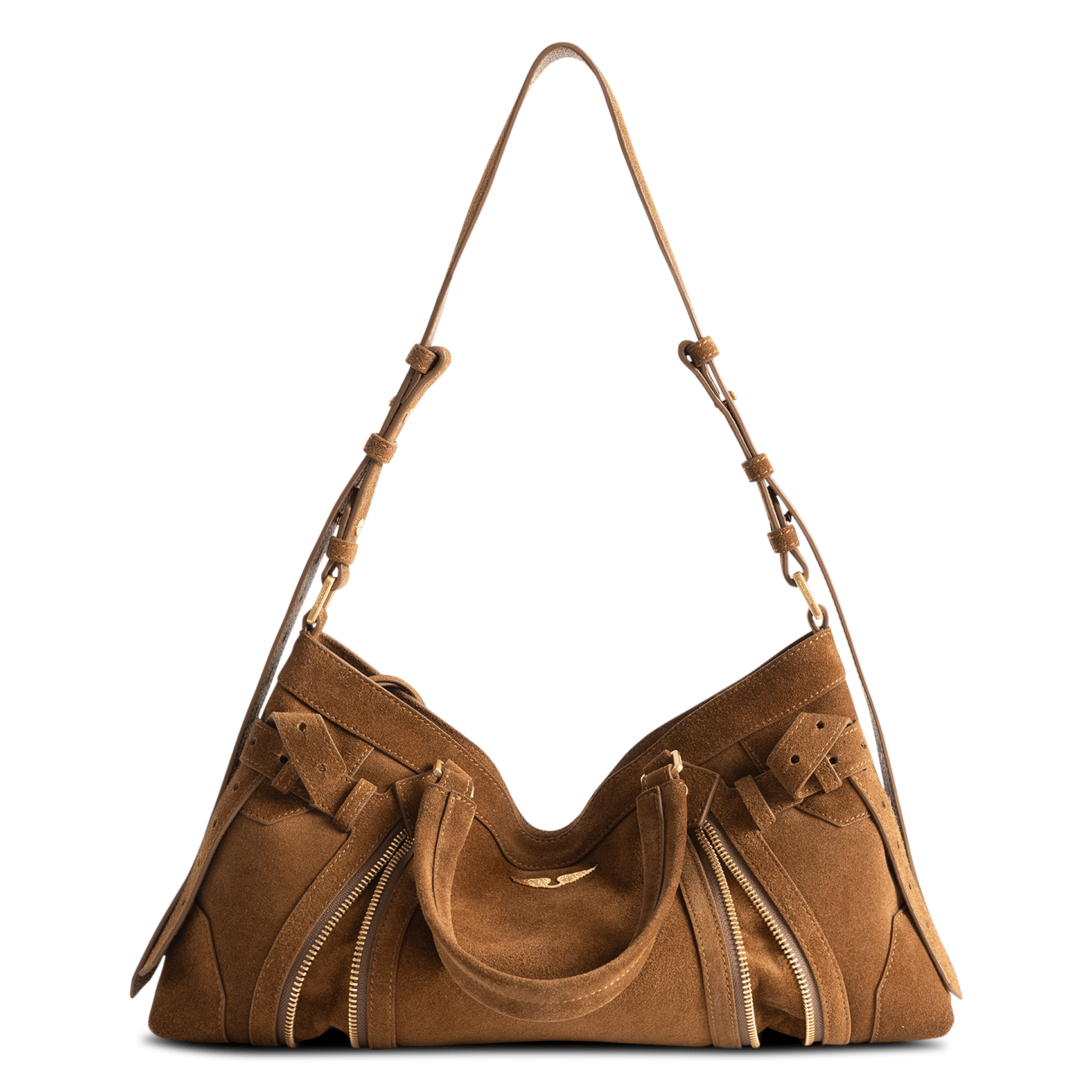 Schoudertas van suède leer Madison ZADIG&VOLTAIRE Bruin