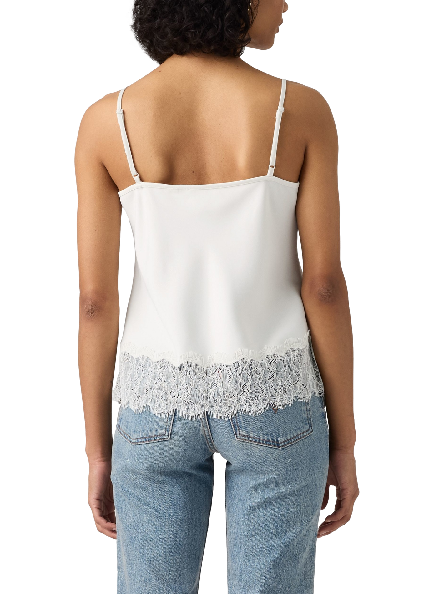 Rechte V-hals camisole met kant LEVI'S Wit