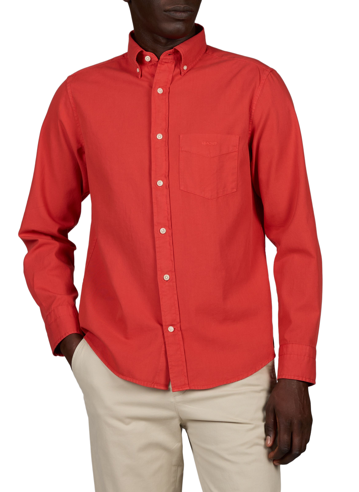 Chemise droite en coton GANT Orange