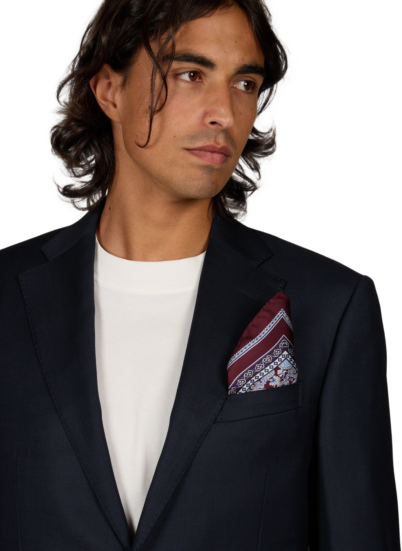 Patterned silk square scarf ETON Red