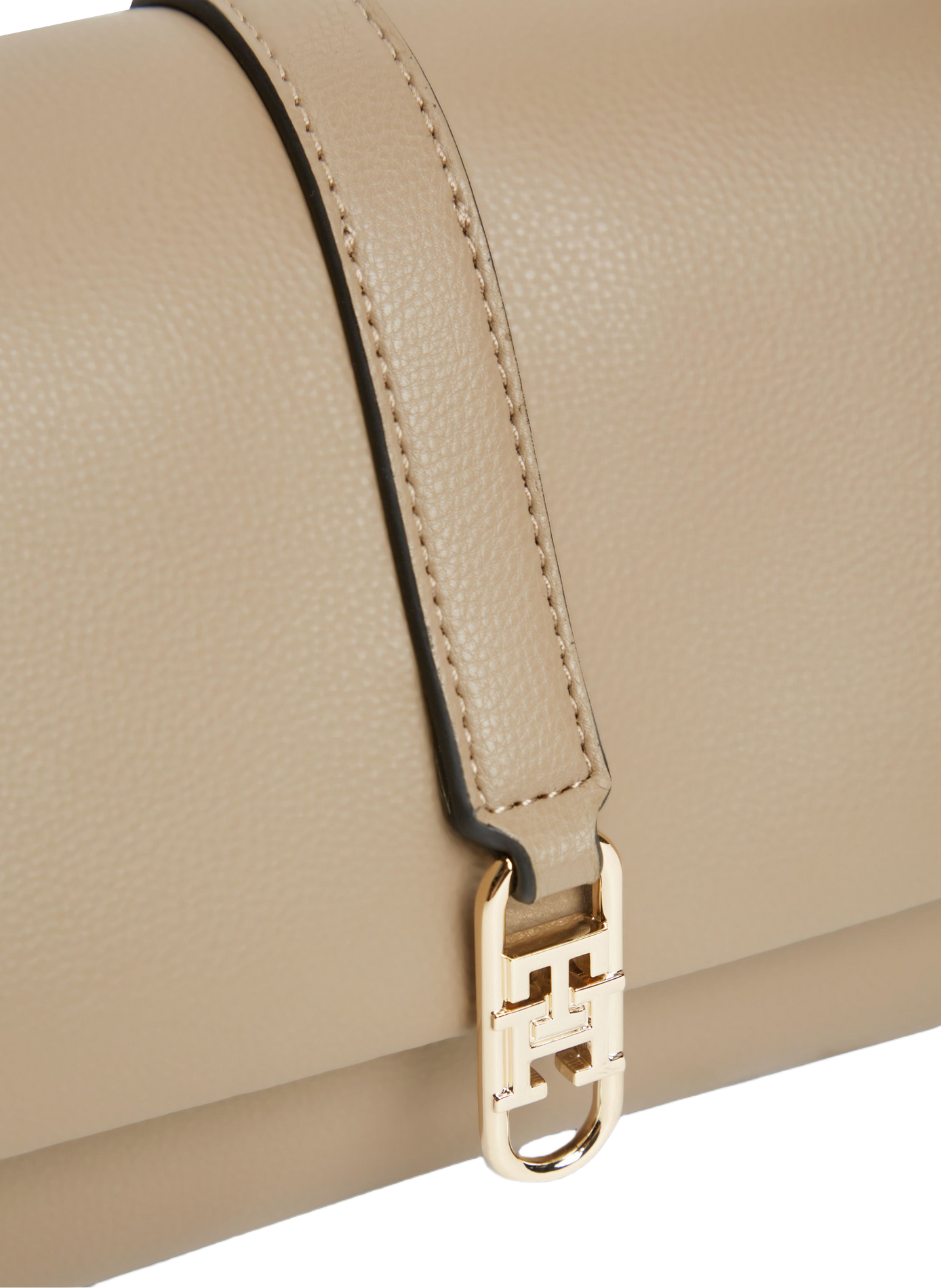 Plain flap shoulder bag TOMMY HILFIGER Beige