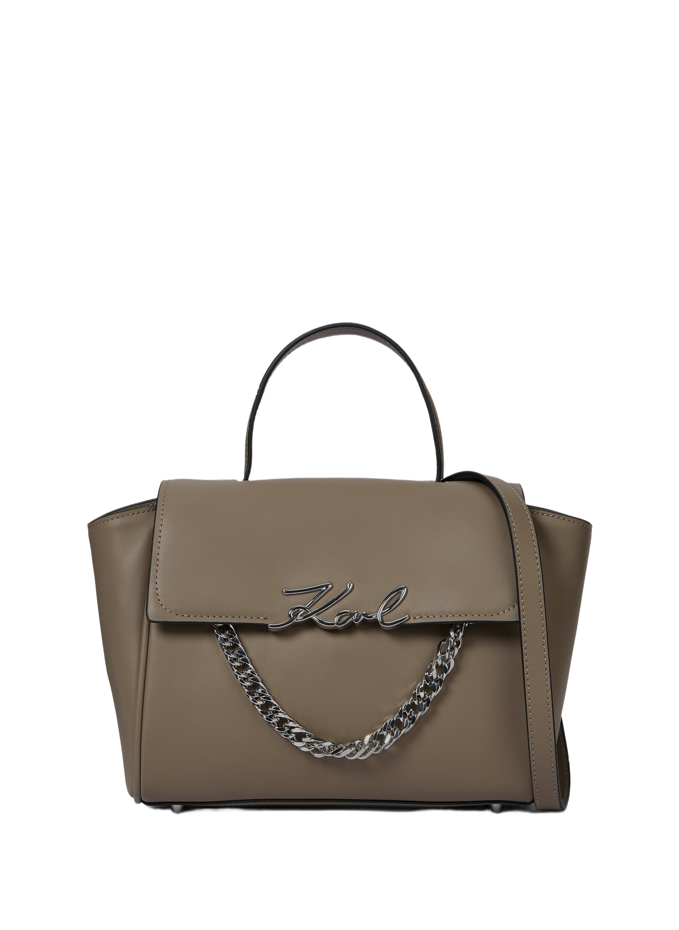 K/Signature mixed leather handbag KARL LAGERFELD Grey