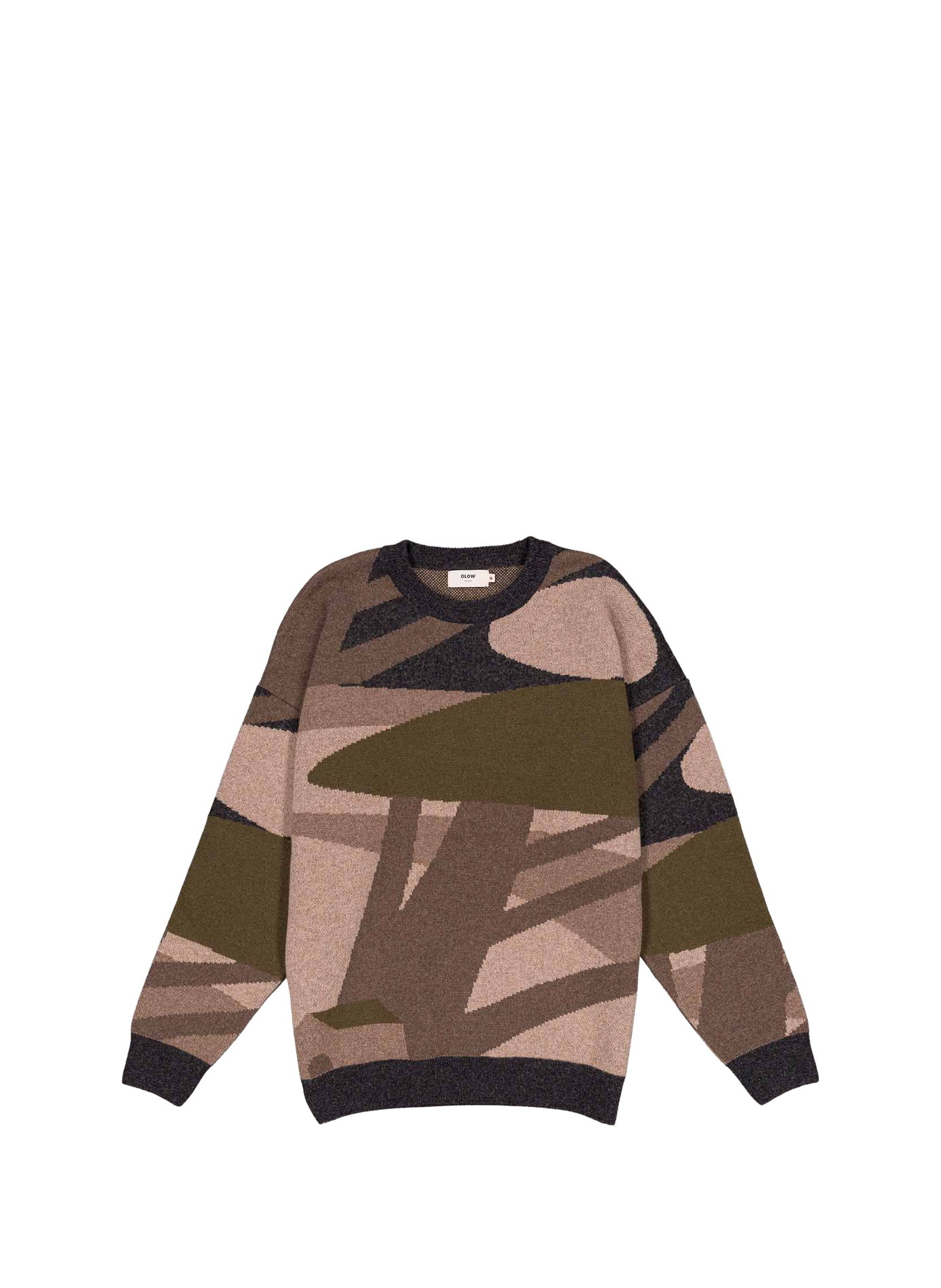 Pull col rond en laine OLOW Beige